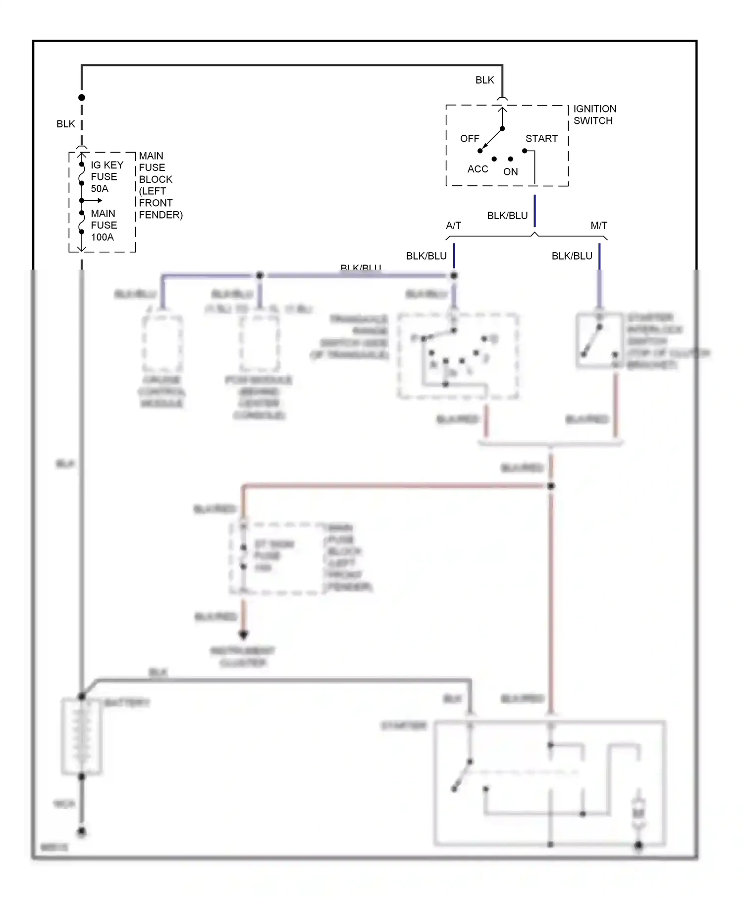 Mazda Protege BH (1994-1999) ignition switch wiring diagram  (5 of 5)