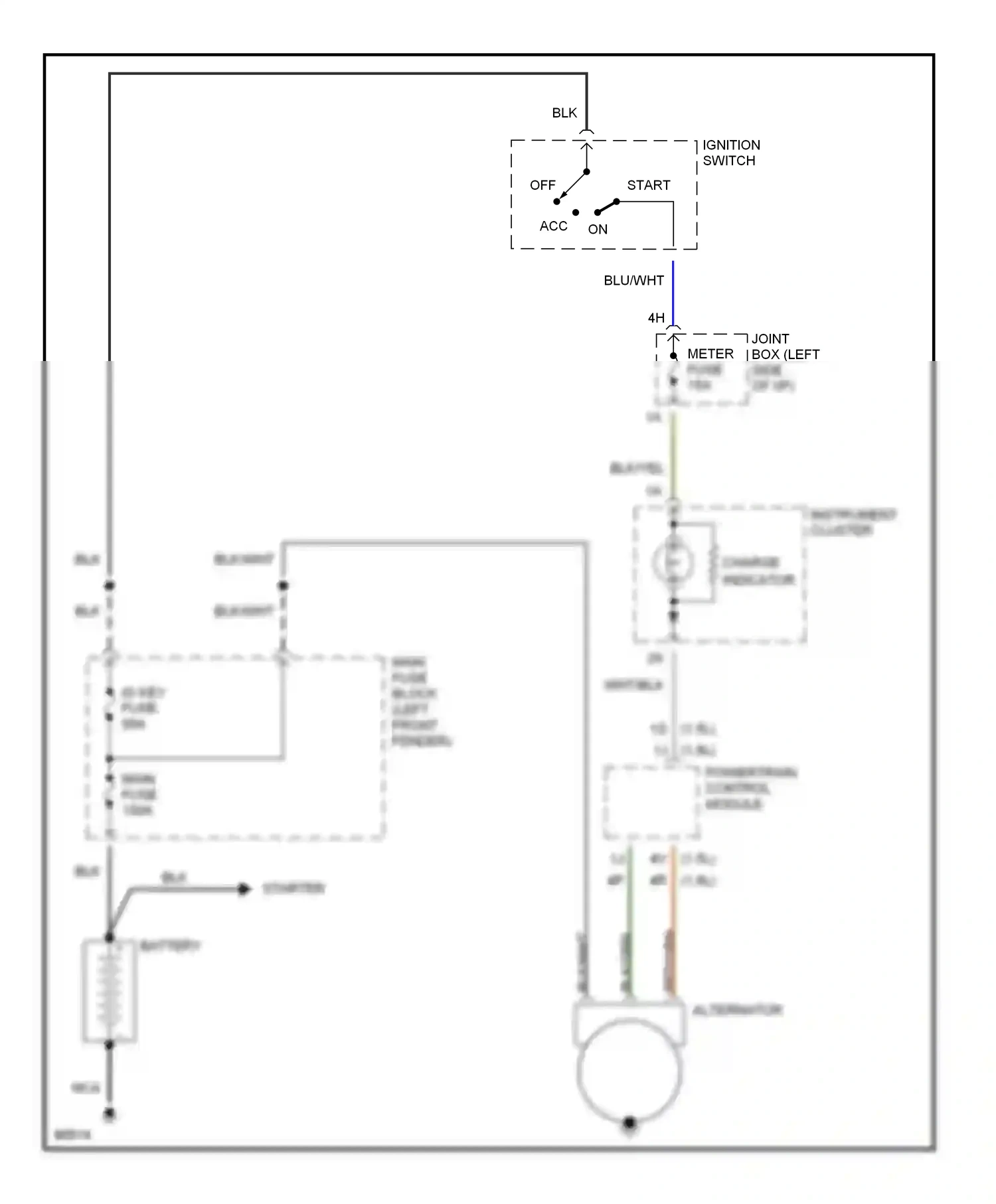Mazda Protege BH (1994-1999) powertrain control module wiring diagram  (1 of 2)