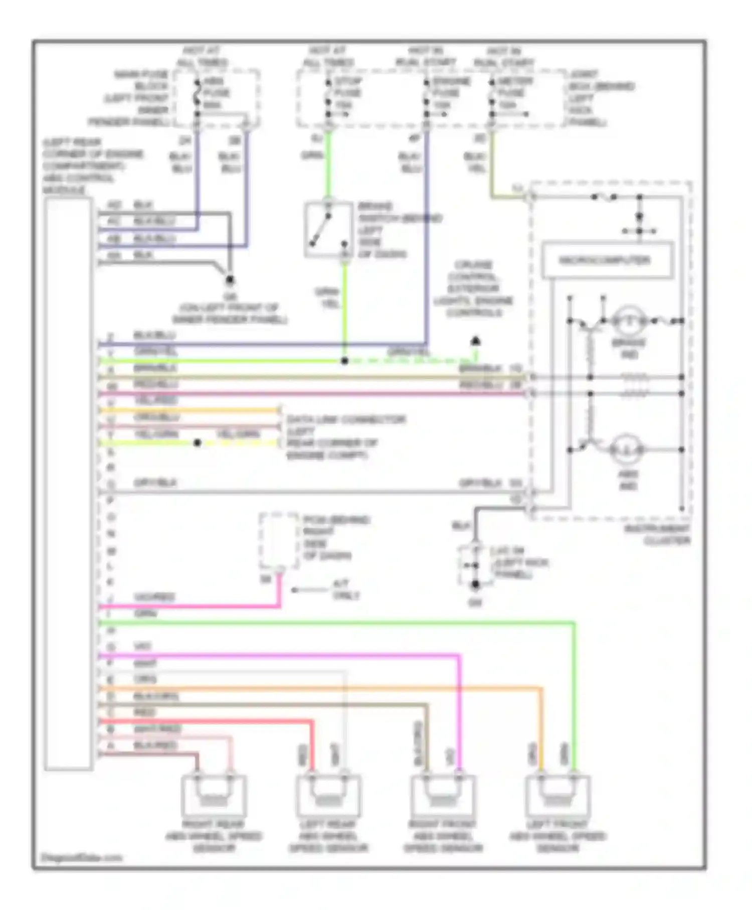 Protege Mazda BJ (1998-2004): Anti-lock brake circuits