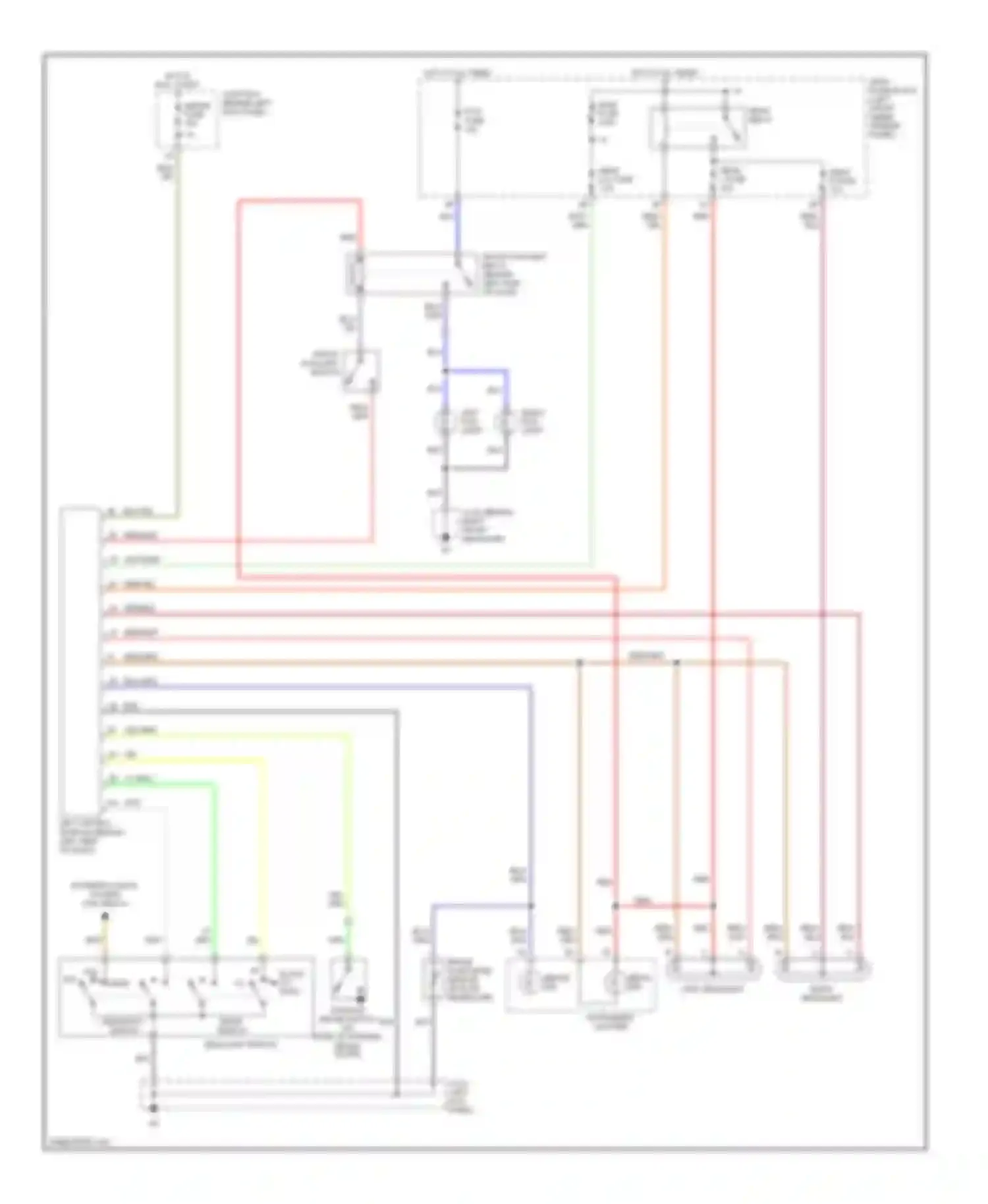 Protege Mazda BJ (1998-2004): Headlight circuit, with drl