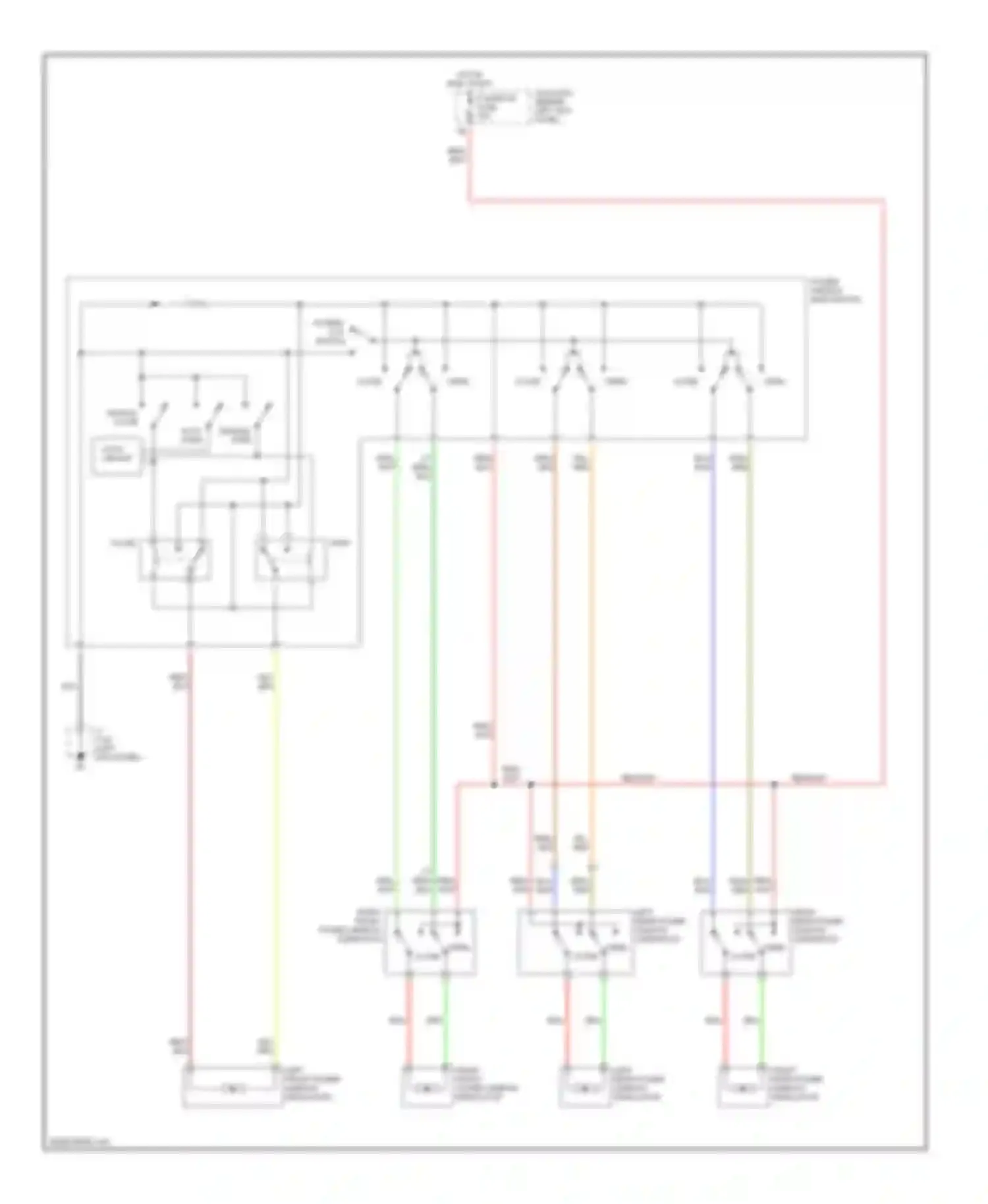 Protege Mazda BJ (1998-2004): Power window circuit