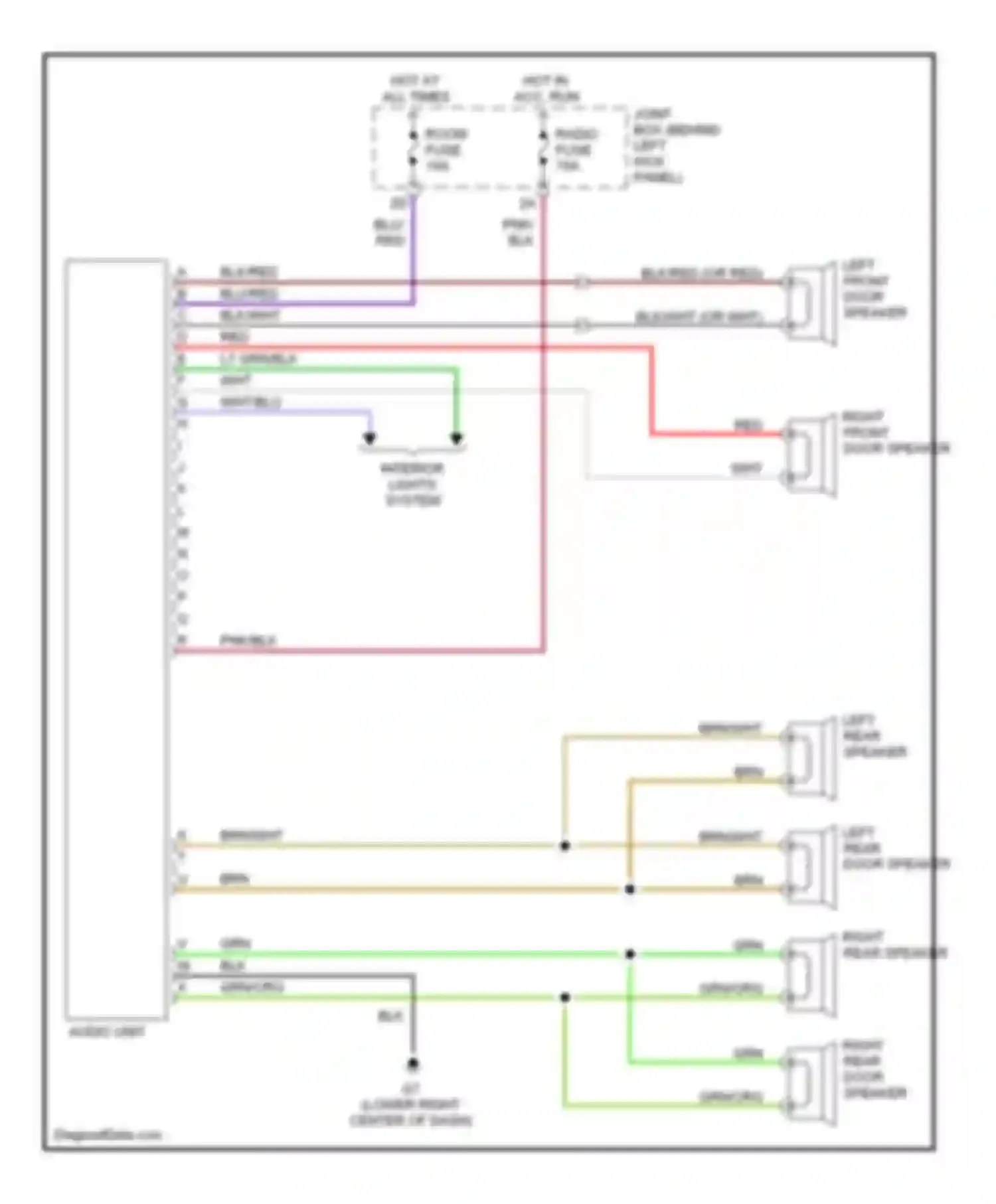 Protege Mazda BJ (1998-2004): Radio circuits