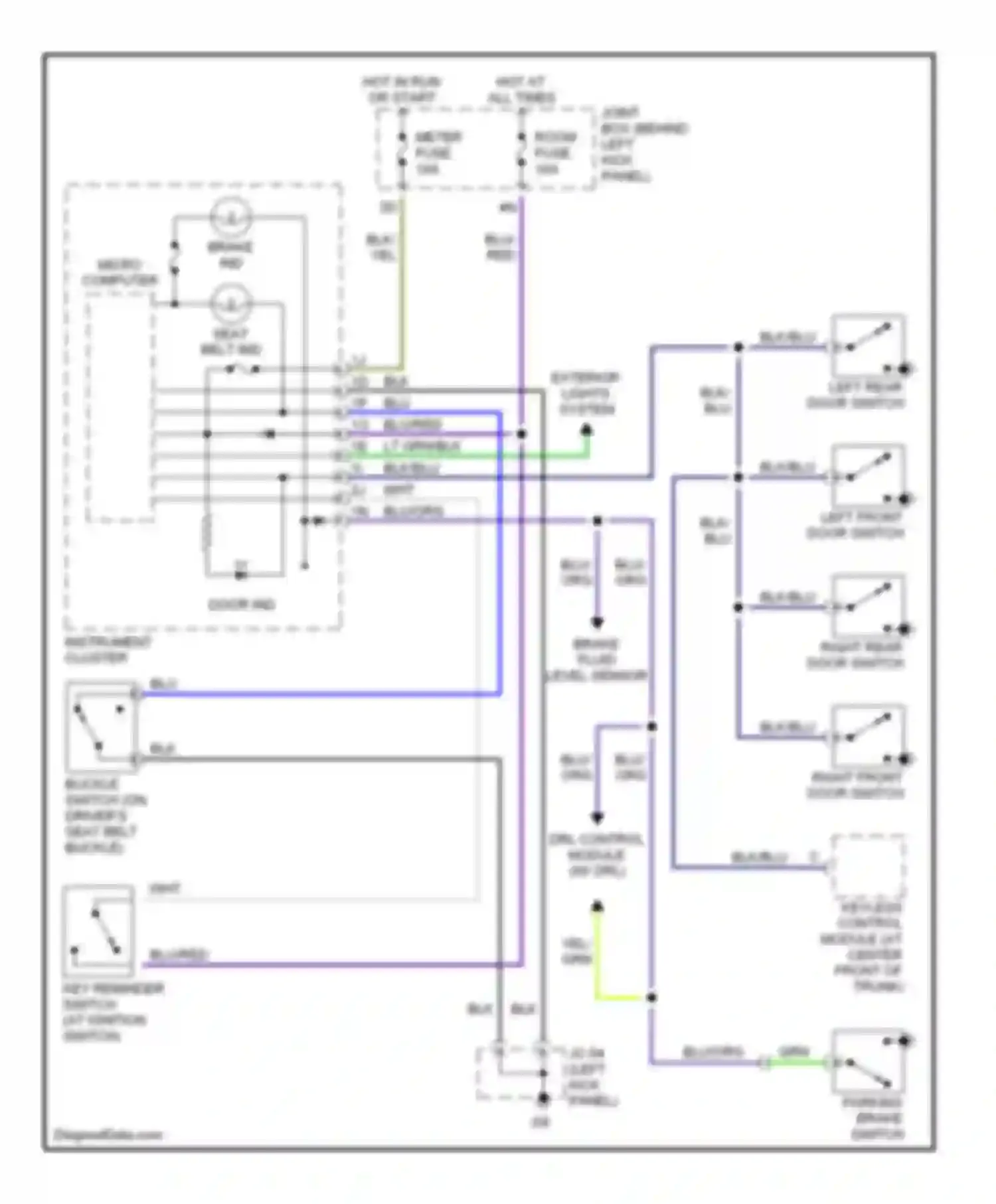 Protege Mazda BJ (1998-2004): Warning system circuits