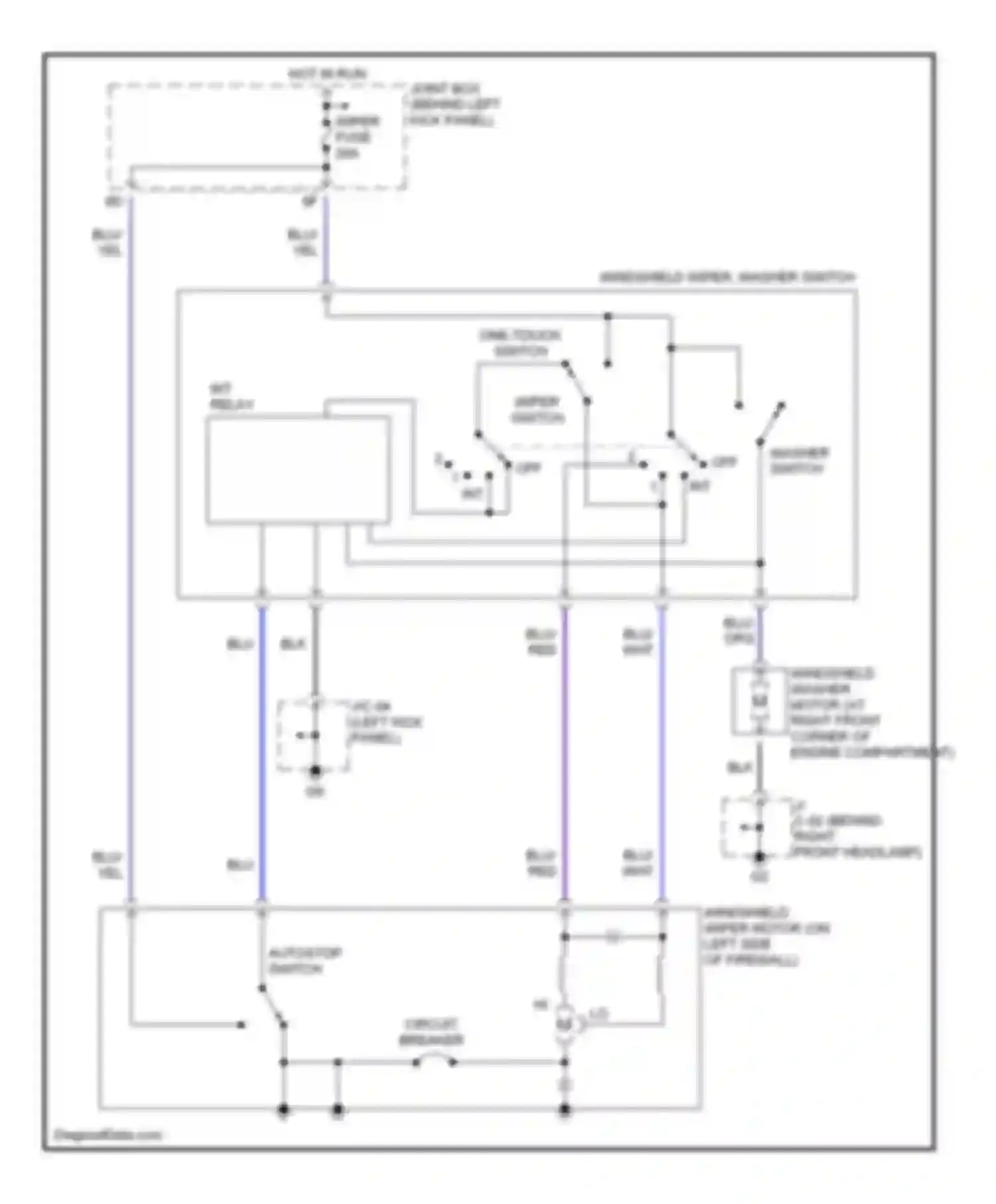 Protege Mazda BJ (1998-2004): Wiper/washer circuit