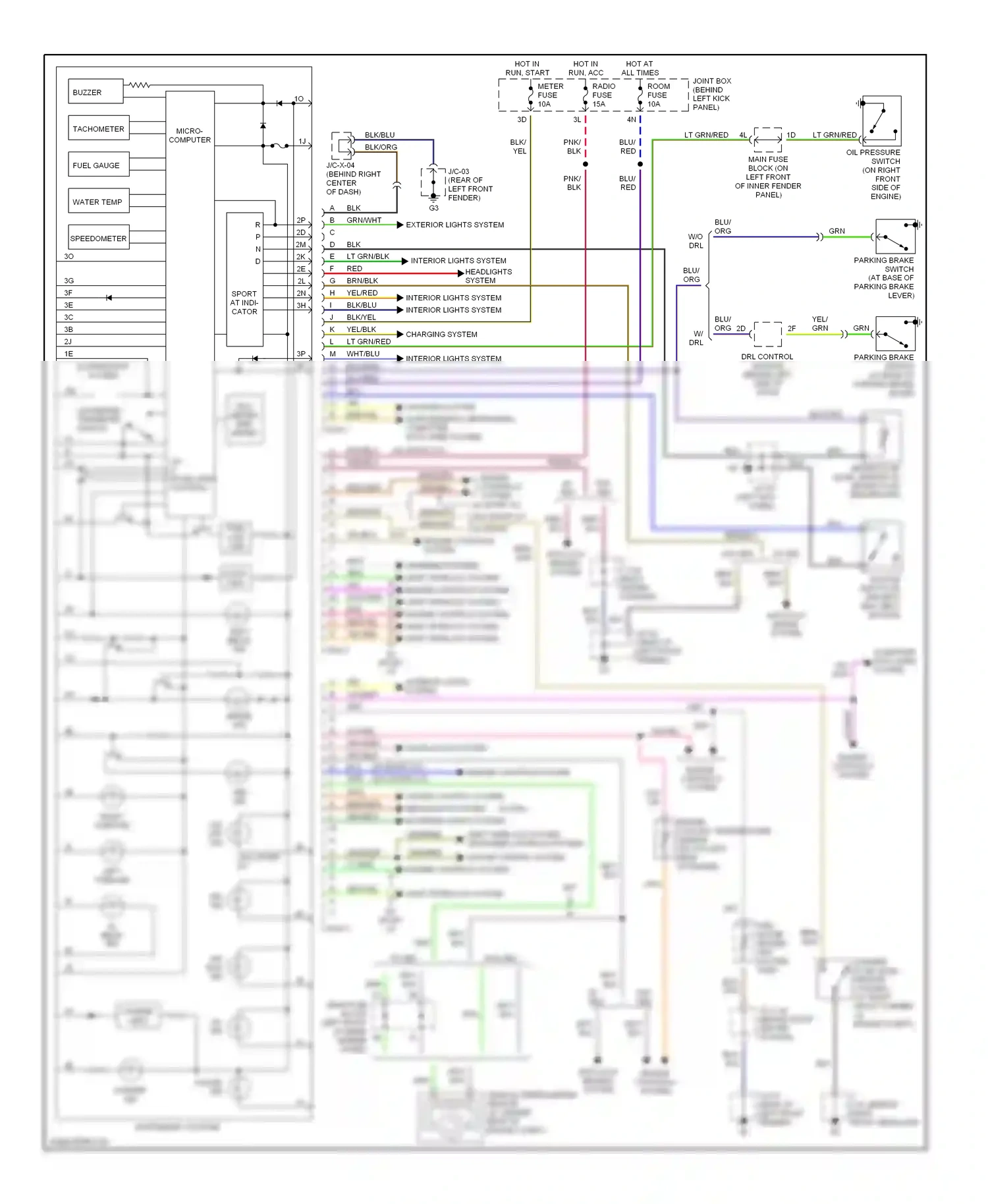 Mazda Protege BJ (1998-2004) buzzer wiring diagram  (1 of 1)