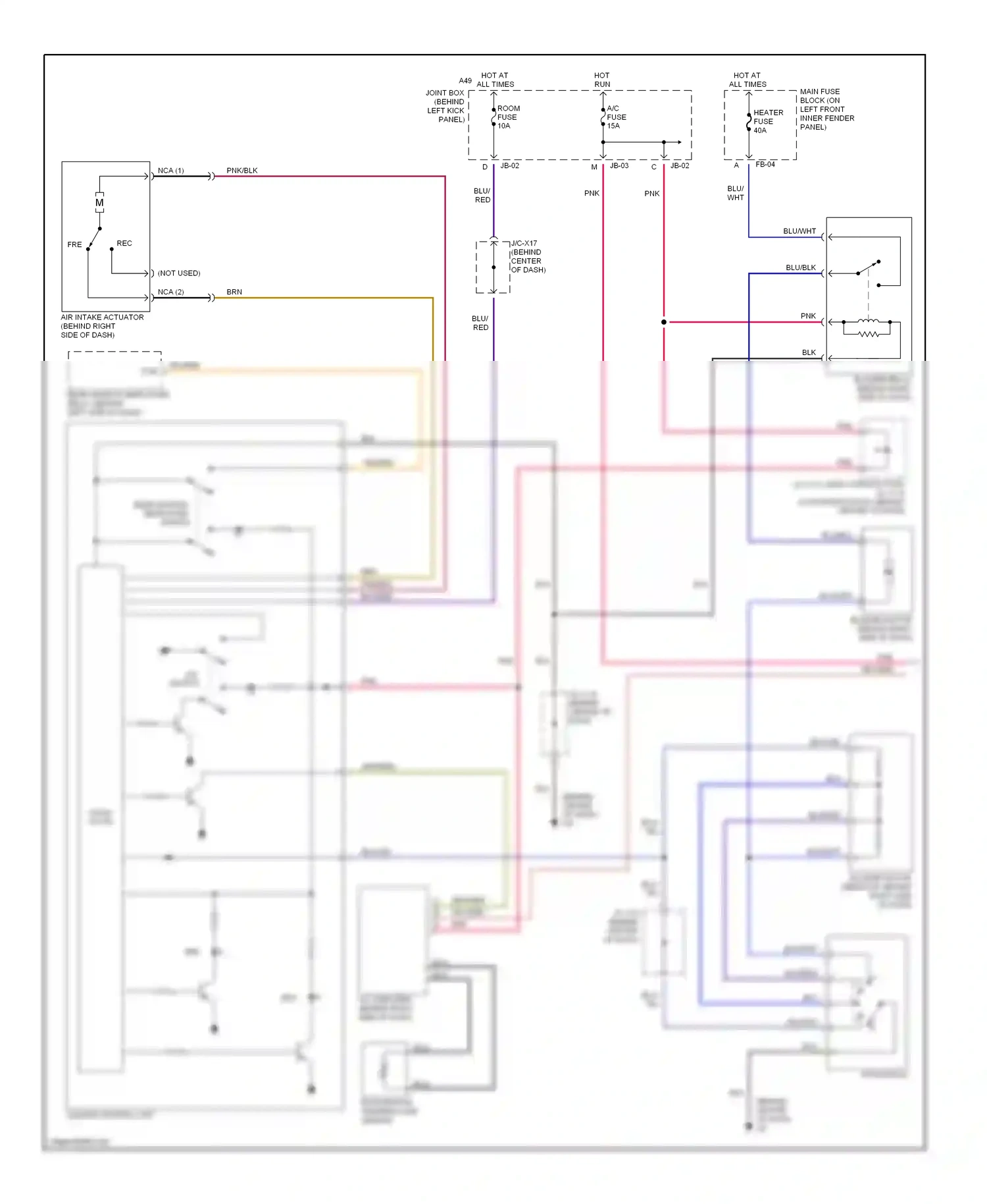 Mazda Protege BJ (1998-2004) climate control unit wiring diagram  (1 of 1)