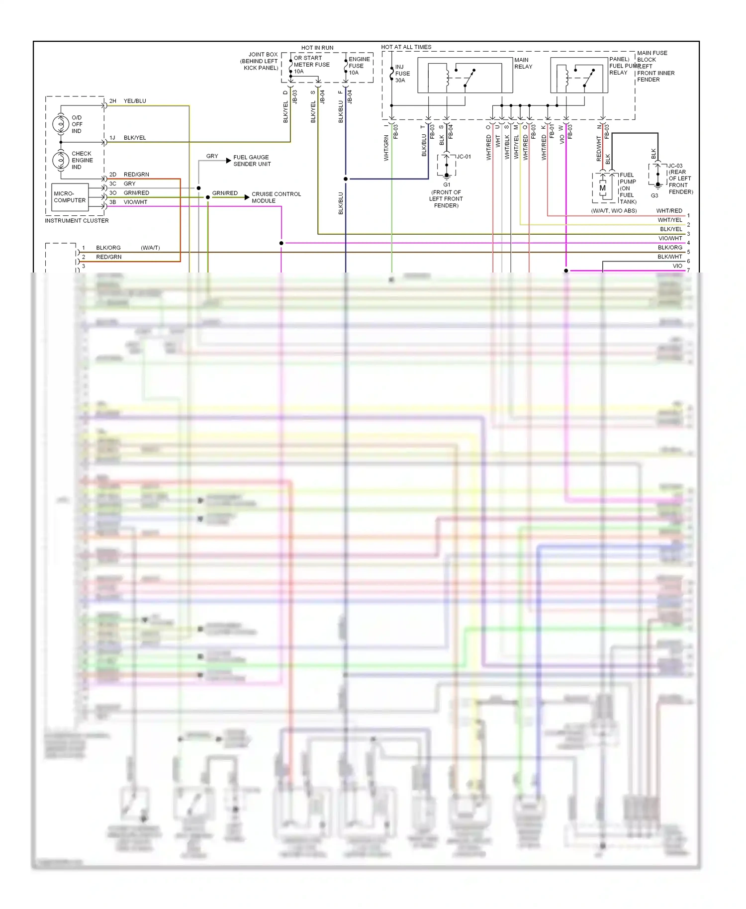 Mazda Protege BJ (1998-2004) (left kick panel) wiring diagram  (1 of 2)