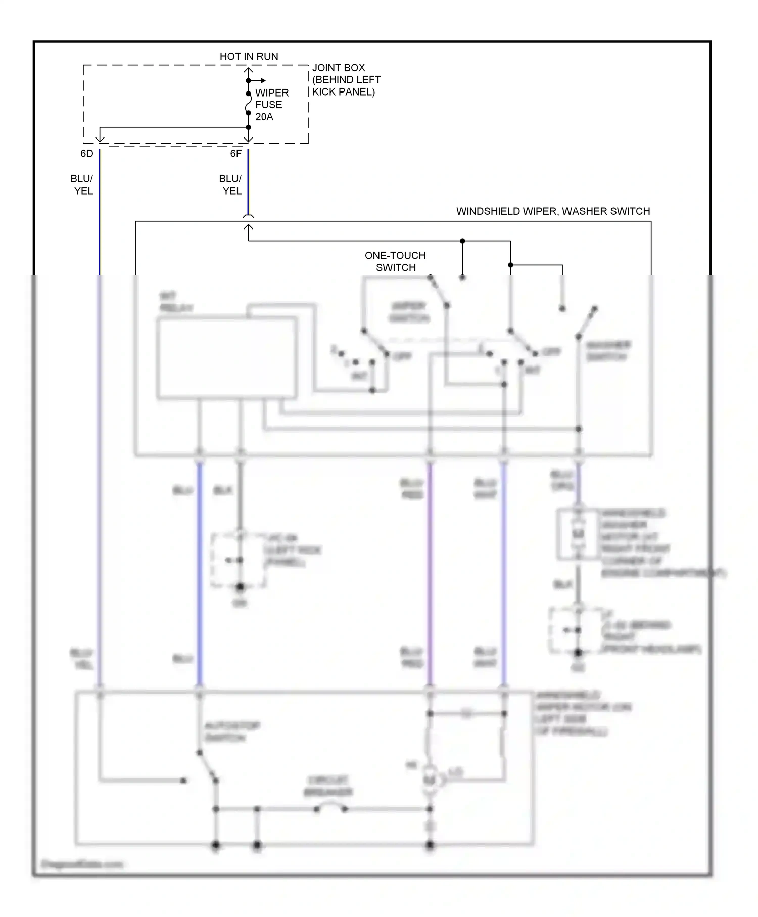 Mazda Protege BJ (1998-2004) one touch switch wiring diagram  (1 of 1)
