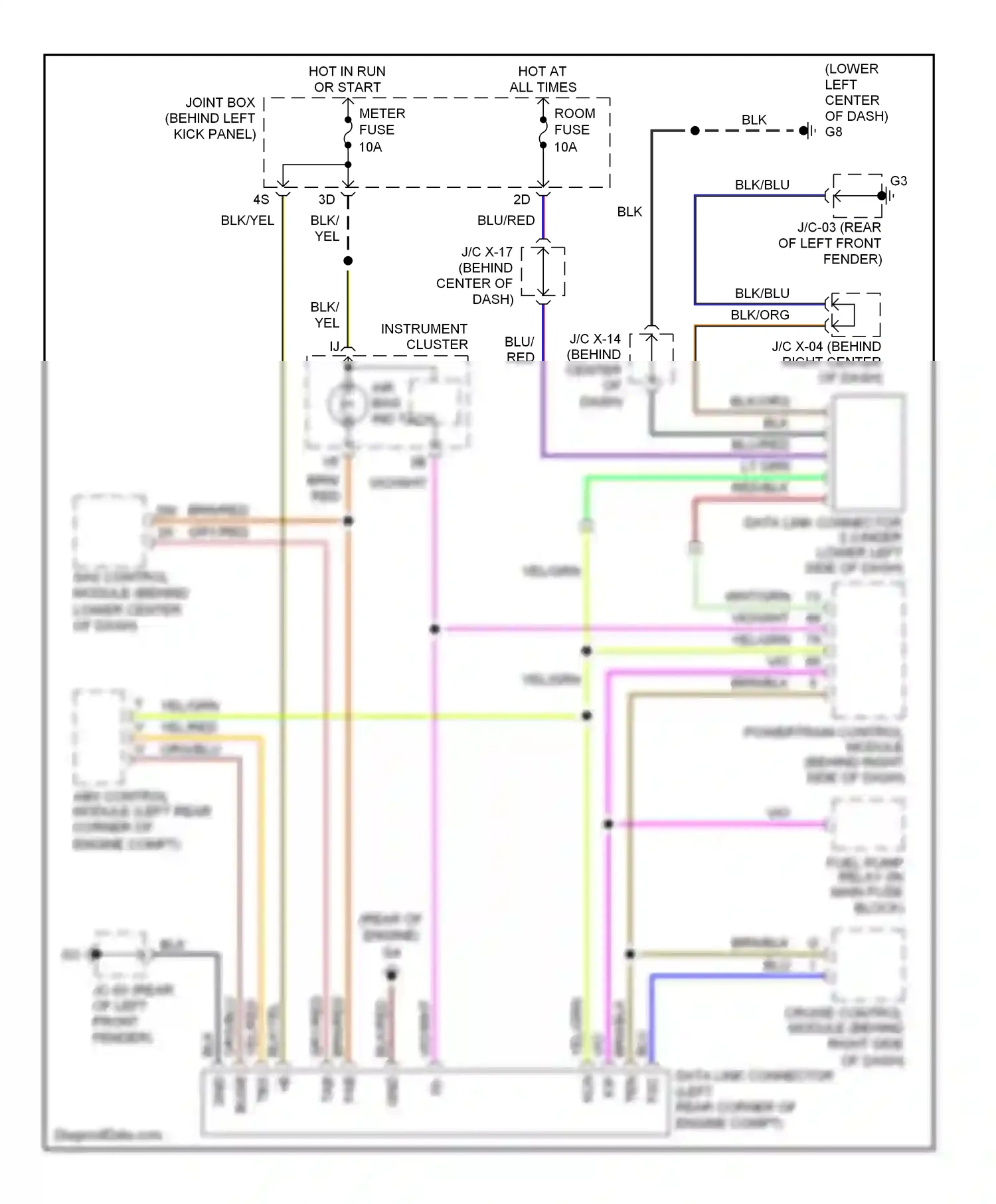 Mazda Protege BJ (1998-2004) tab wiring diagram  (1 of 1)