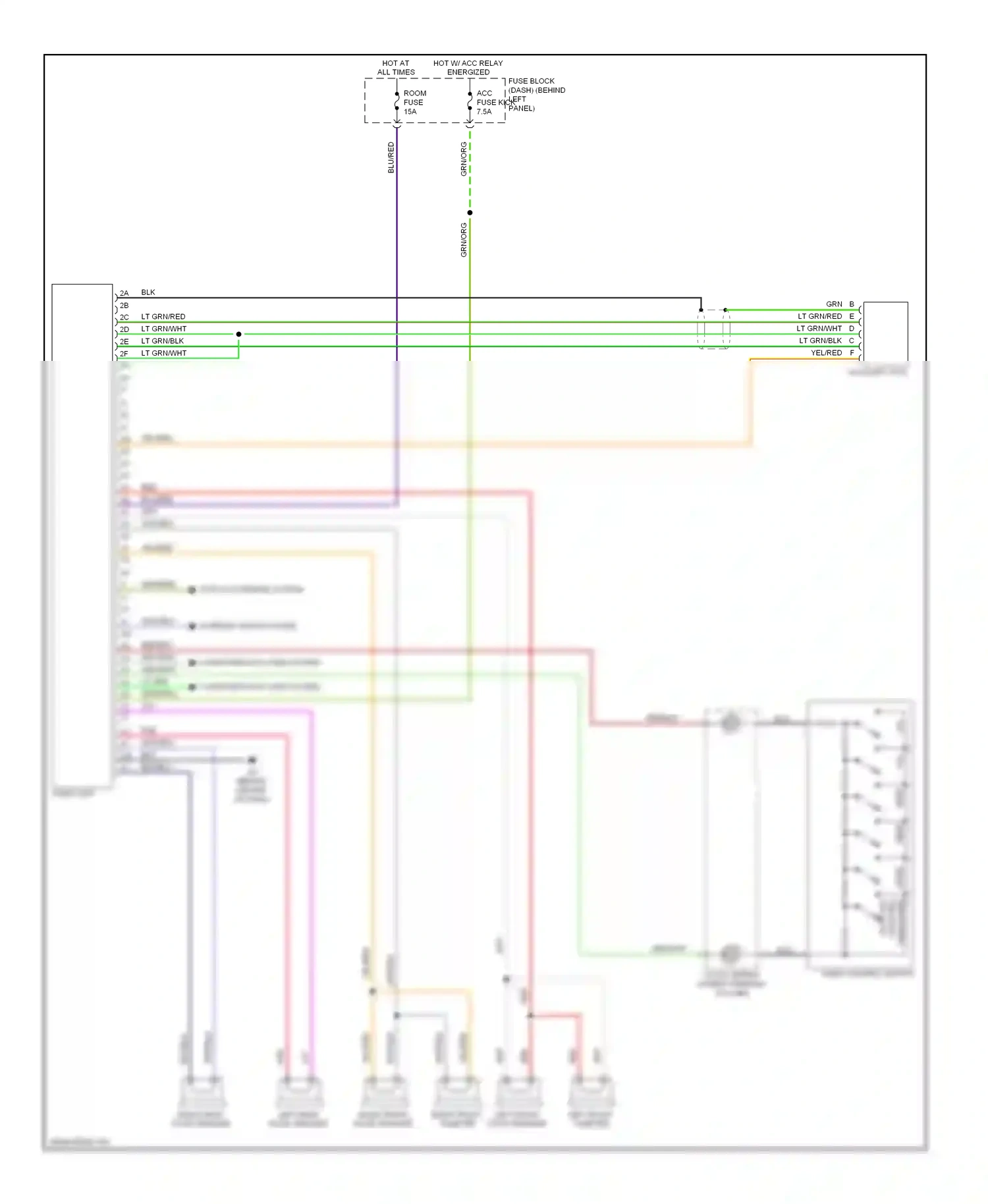 Mazda RX-8 I facelift (2008-2012) clock spring (under steering column) wiring diagram  (1 of 1)
