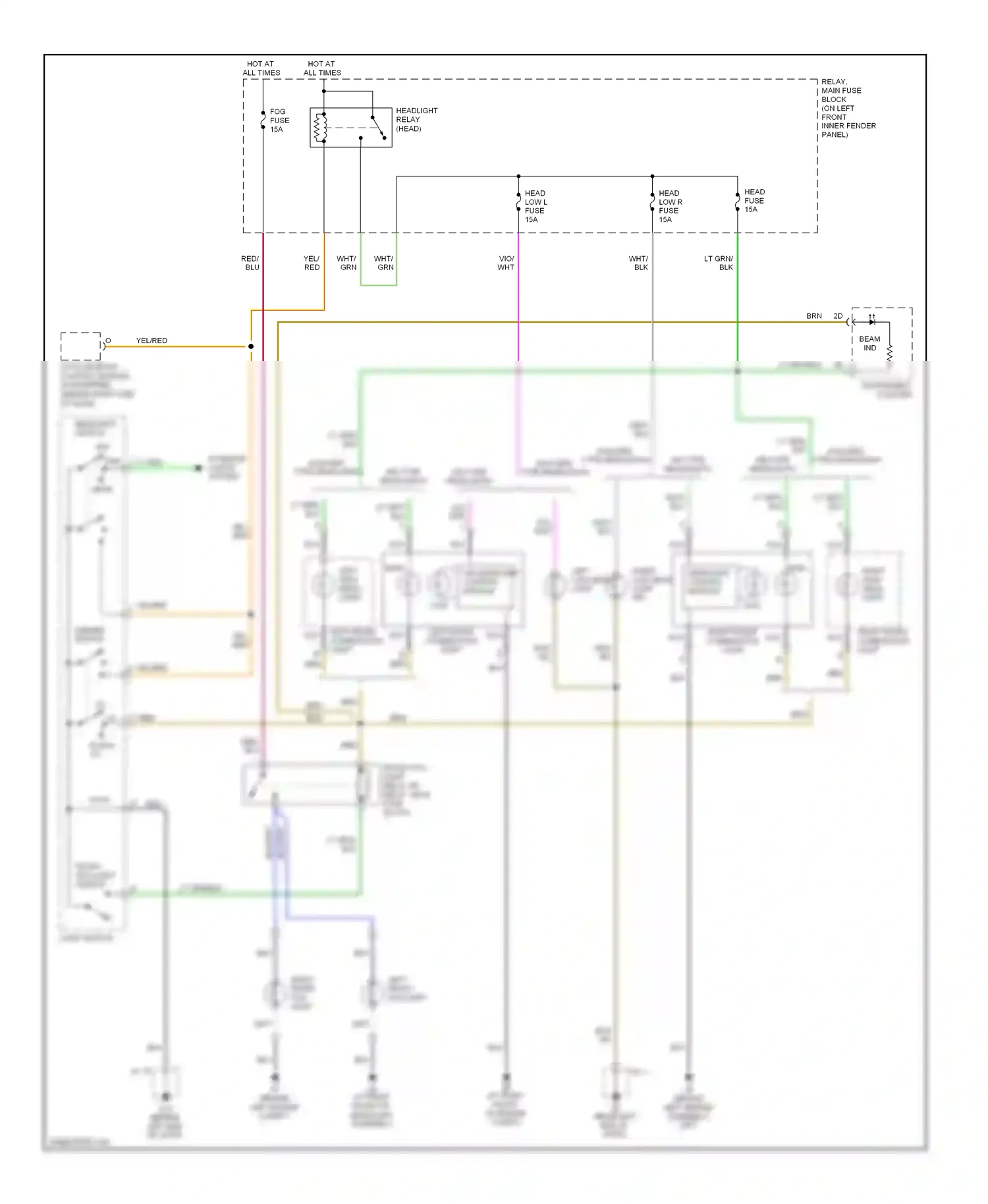 Mazda RX-8 I facelift (2008-2012) left front combination light wiring diagram  (2 of 3)