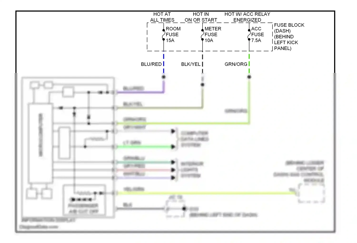 Mazda RX-8 I facelift (2008-2012) microcomputer wiring diagram  (6 of 10)