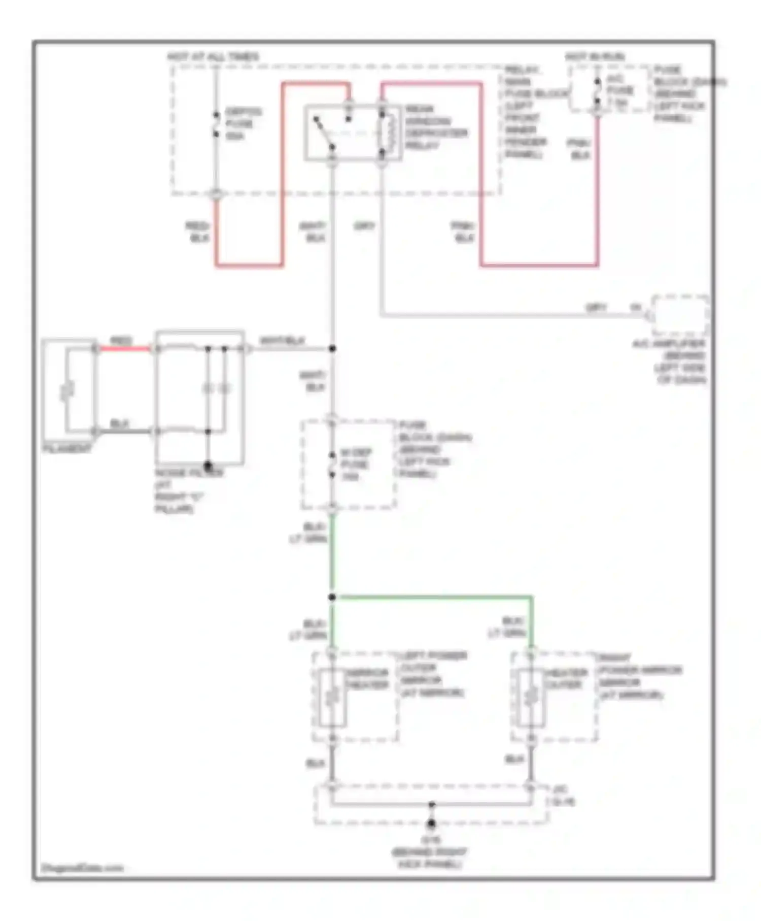 RX-8 Mazda I (2003-2008): Defoggers circuit