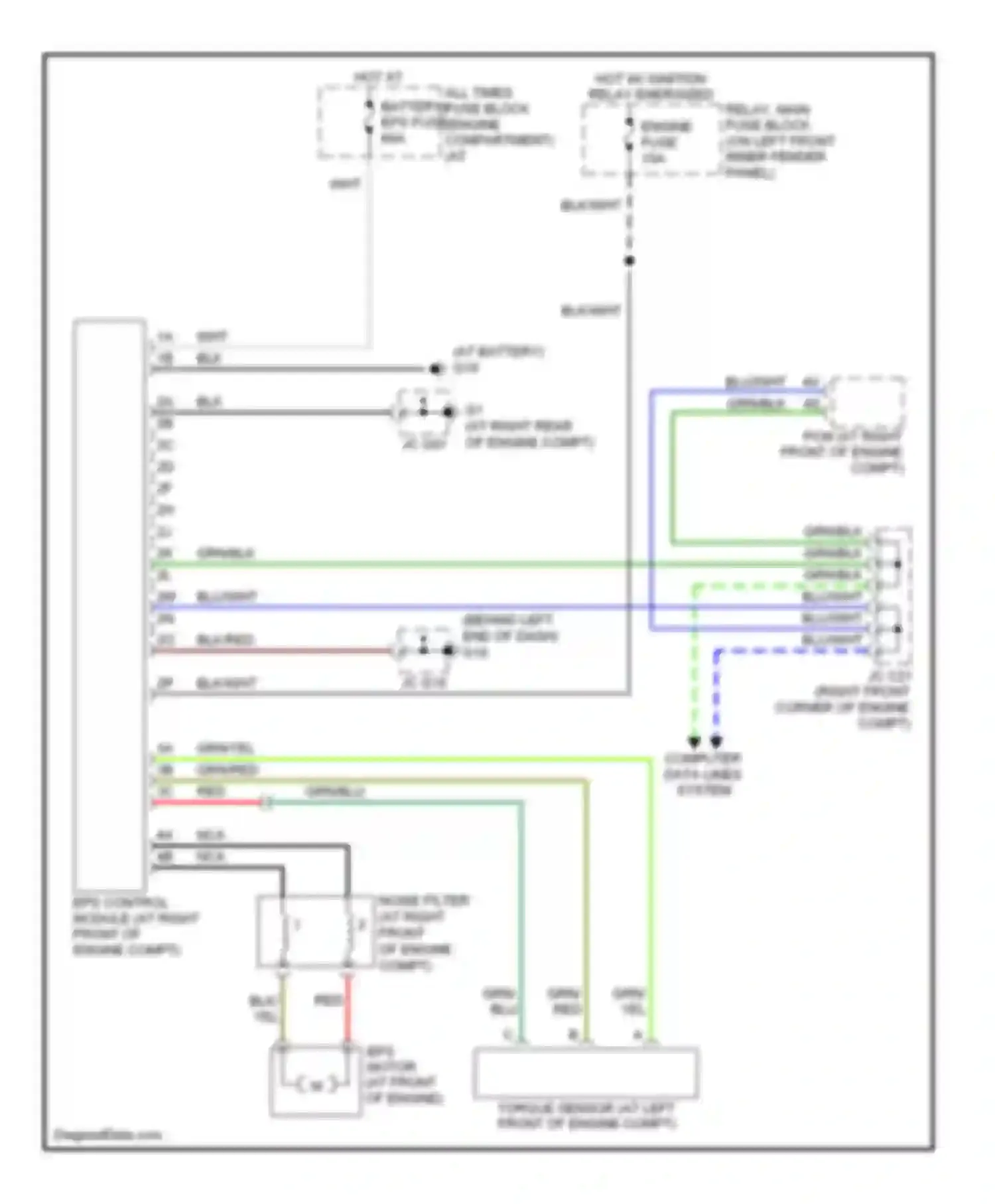 RX-8 Mazda I (2003-2008): Electronic power steering circuit