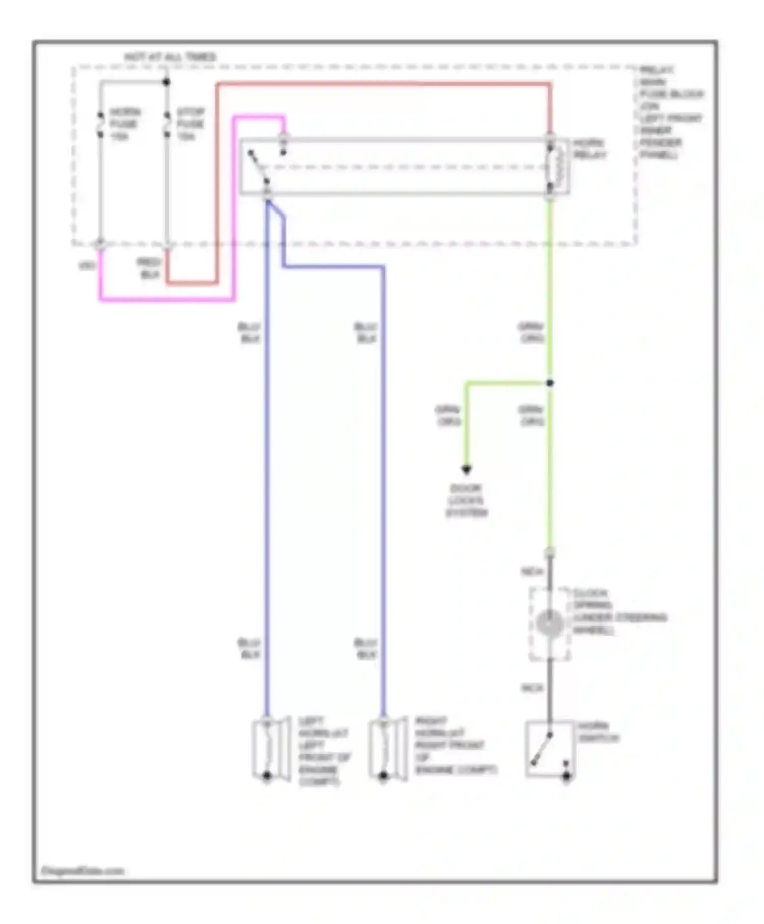 RX-8 Mazda I (2003-2008): Horn circuit