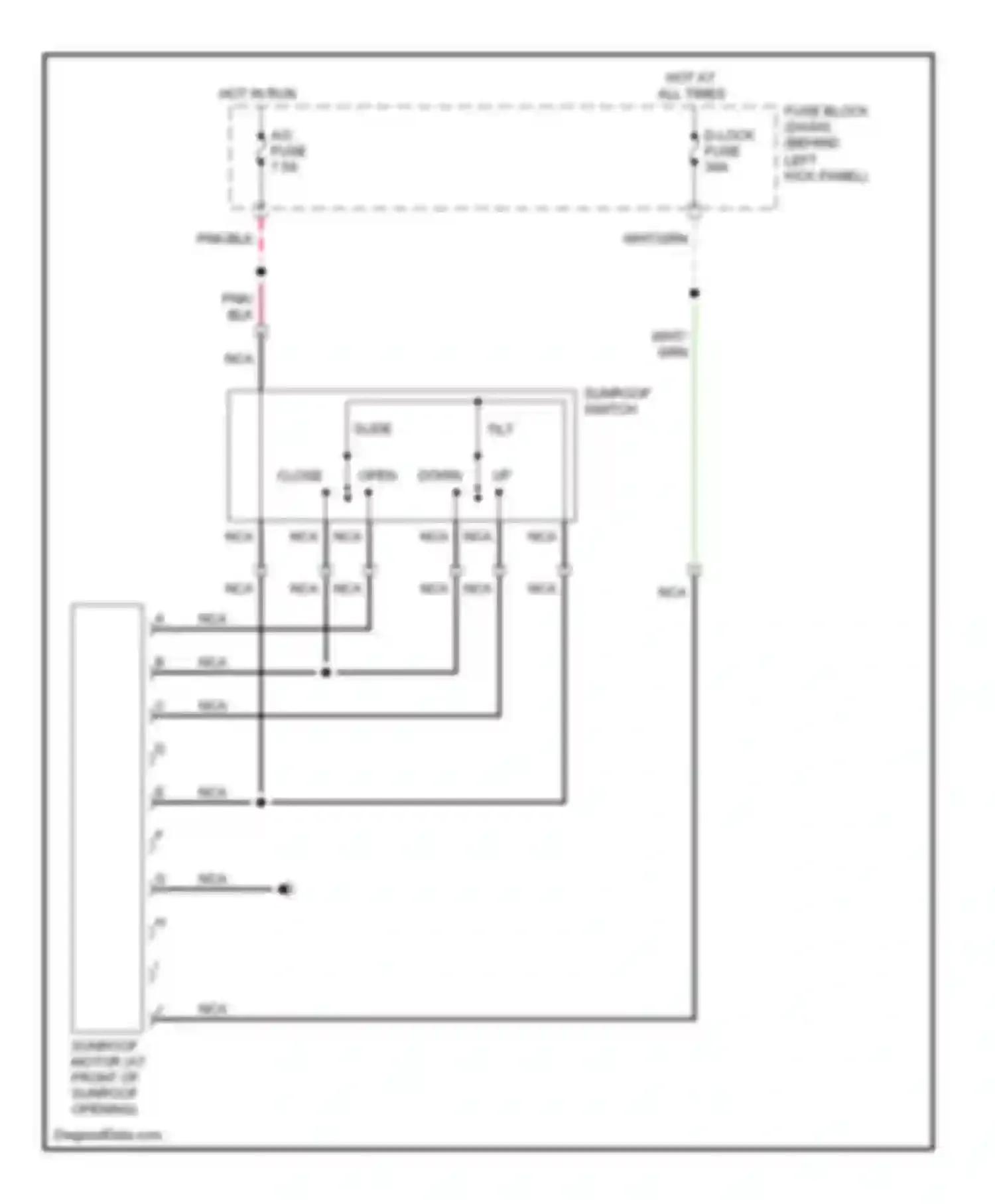 RX-8 Mazda I (2003-2008): Power top/sunroof circuit