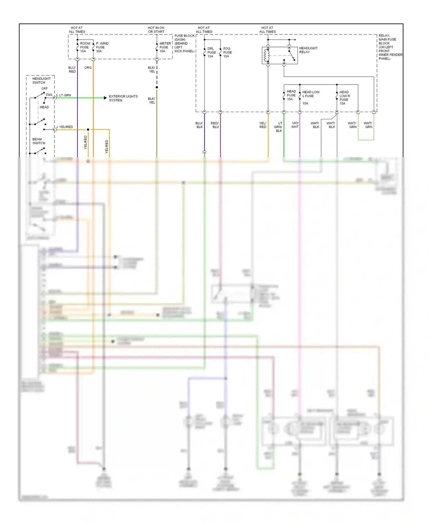 Mazda RX-8 I (2003-2008) headlight switch wiring diagram  (2 of 5)