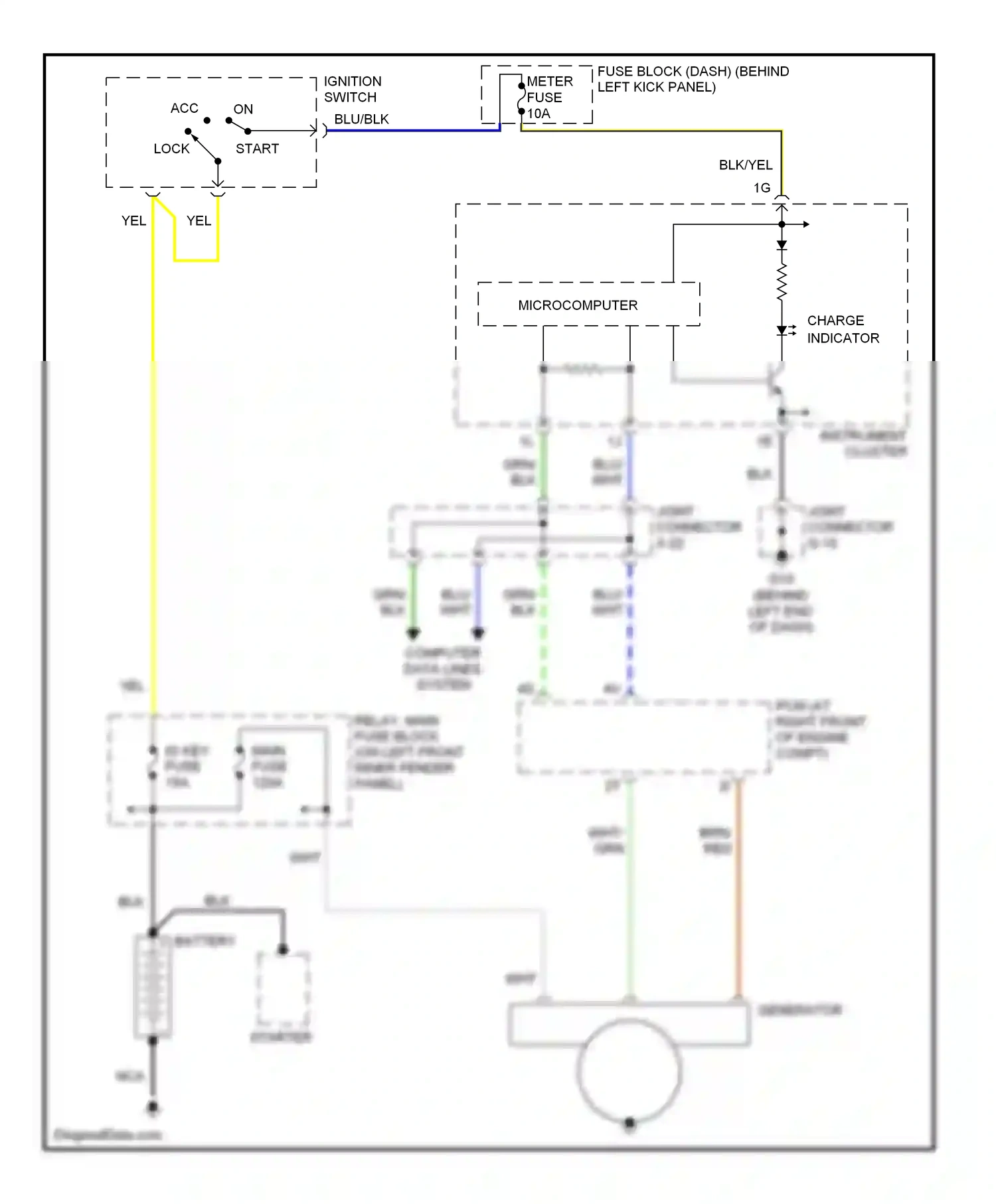 Mazda RX-8 I (2003-2008) ignition switch wiring diagram  (1 of 3)