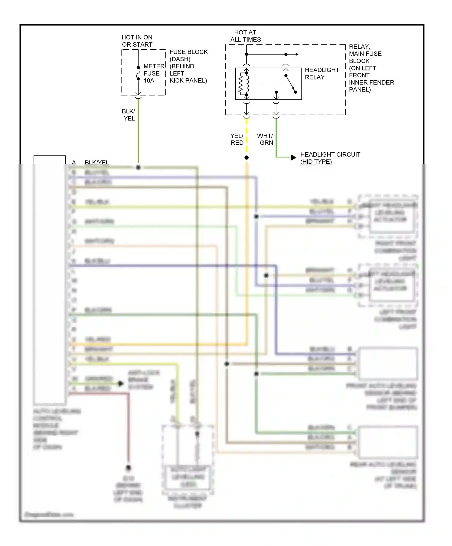 Mazda RX-8 I (2003-2008) left front combination light wiring diagram  (4 of 4)