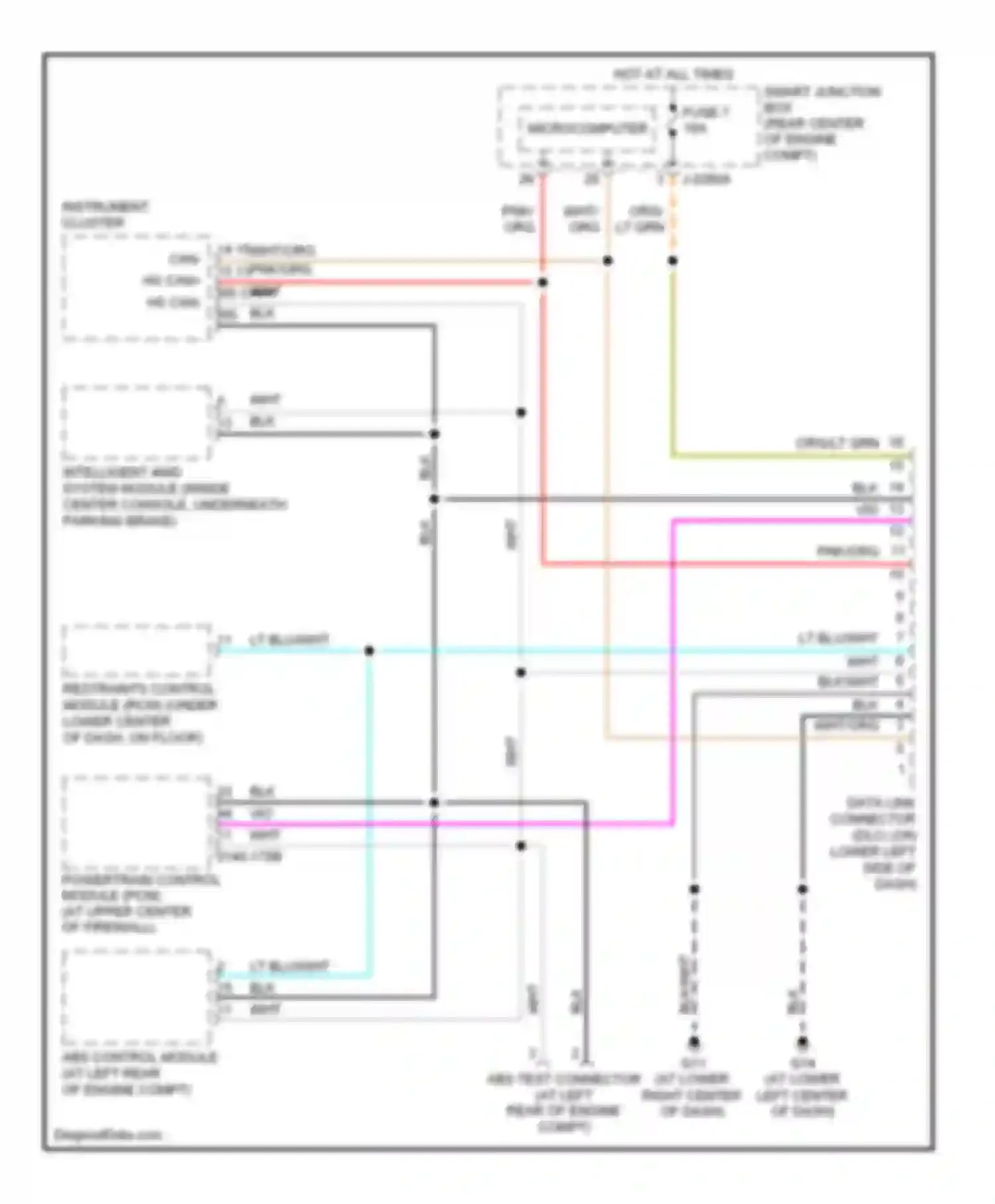 Tribute Mazda I facelift (2004-2007): Computer data lines circuit