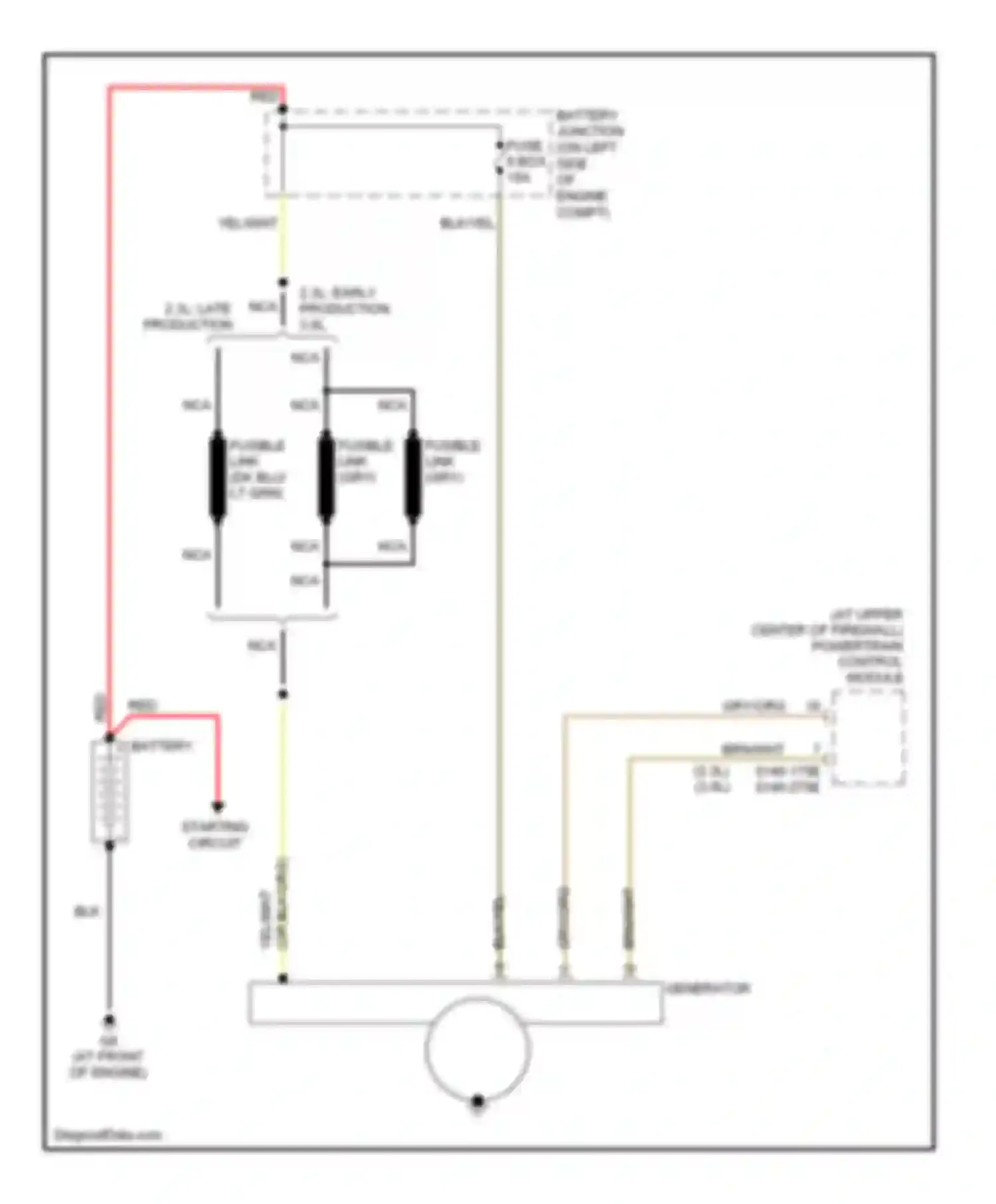 Tribute Mazda I facelift (2004-2007): Charging circuit