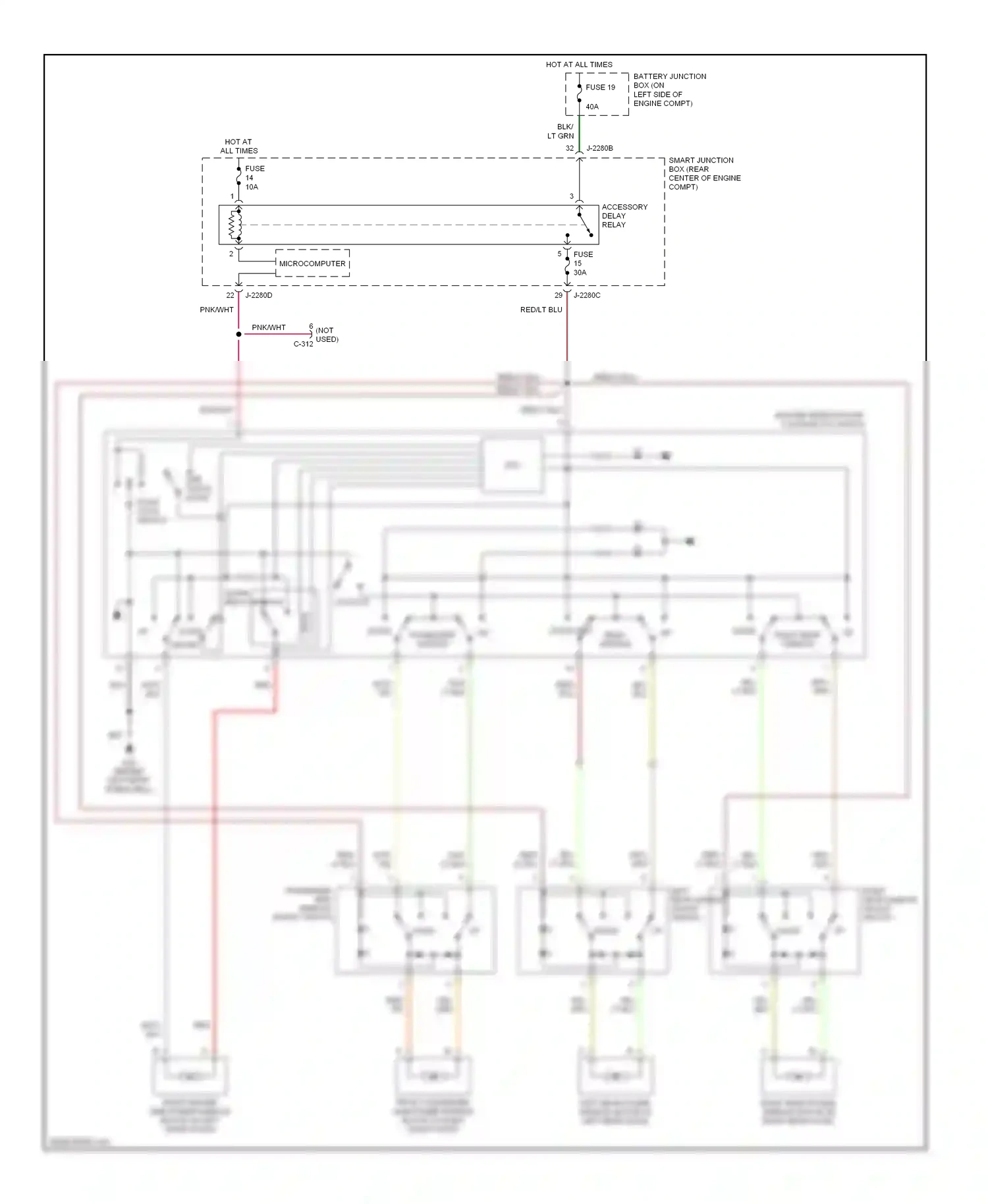 Mazda Tribute I facelift (2004-2007) down down driver wiring diagram  (1 of 1)