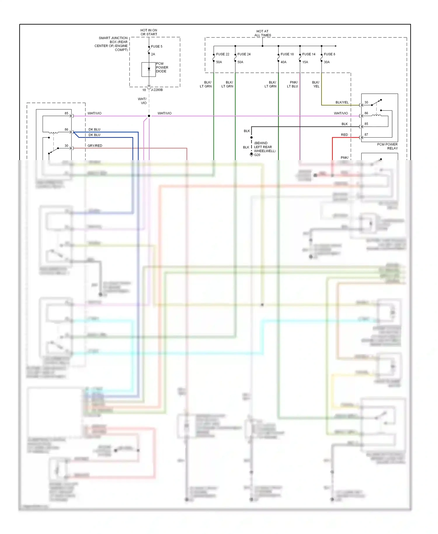Mazda Tribute I facelift (2004-2007) engine control system wiring diagram  (1 of 1)