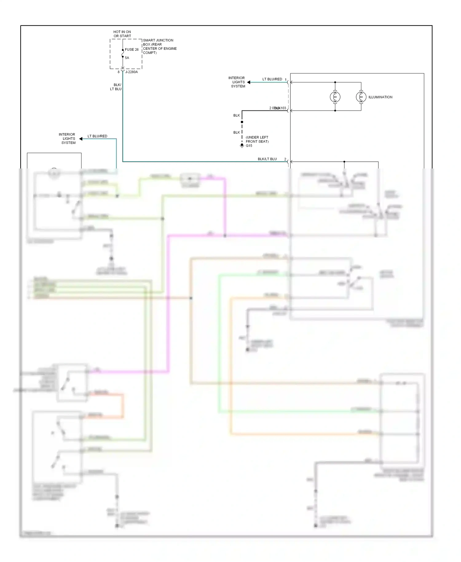 Mazda Tribute I facelift (2004-2007) function selector switch assembly wiring diagram  (2 of 3)