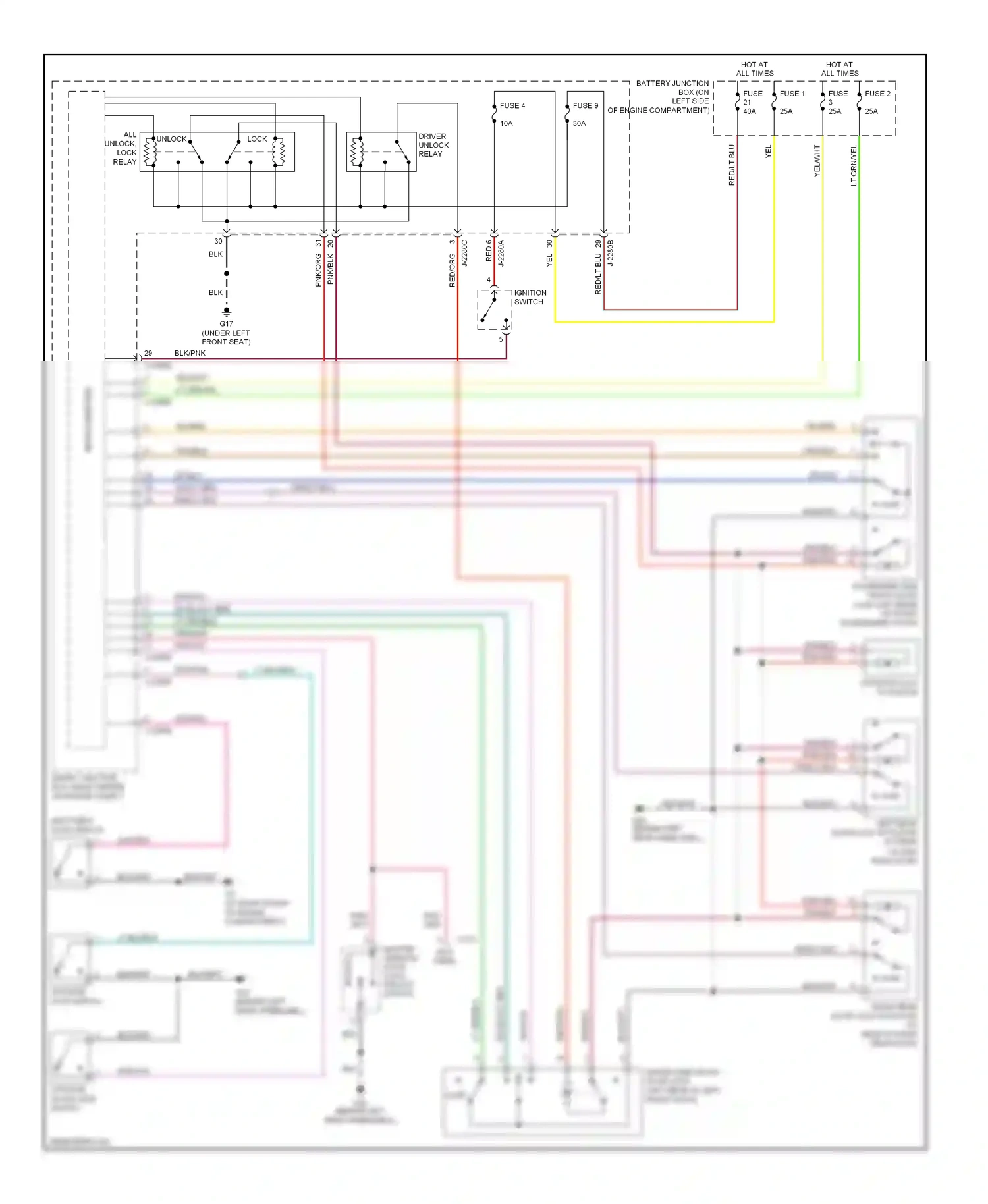 Mazda Tribute I facelift (2004-2007) ignition switch wiring diagram  (2 of 6)