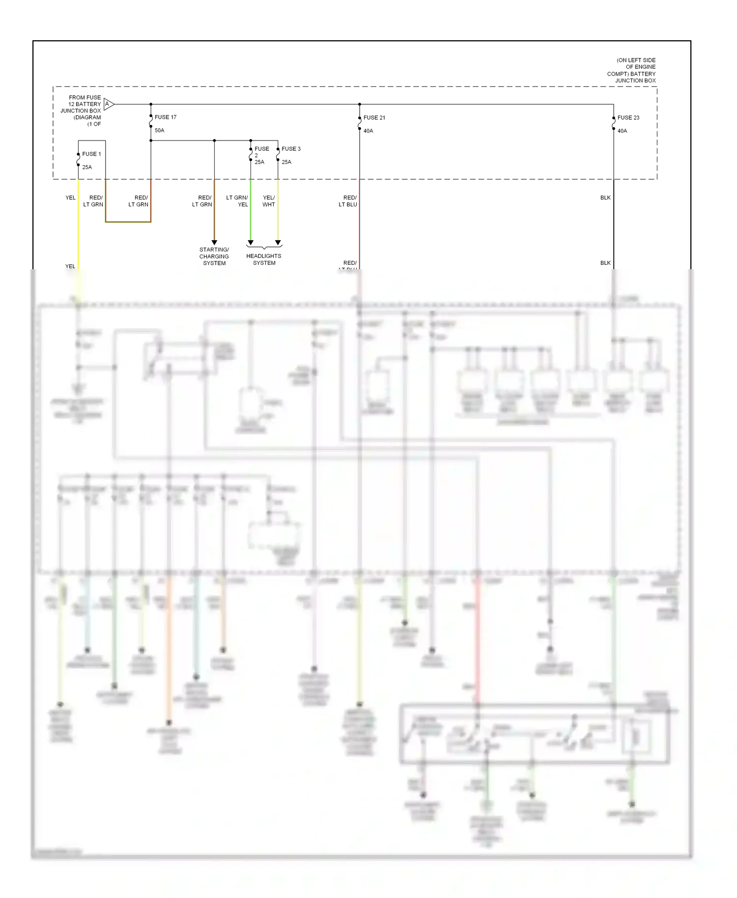Mazda Tribute I facelift (2004-2007) key interlock wiring diagram  (1 of 1)