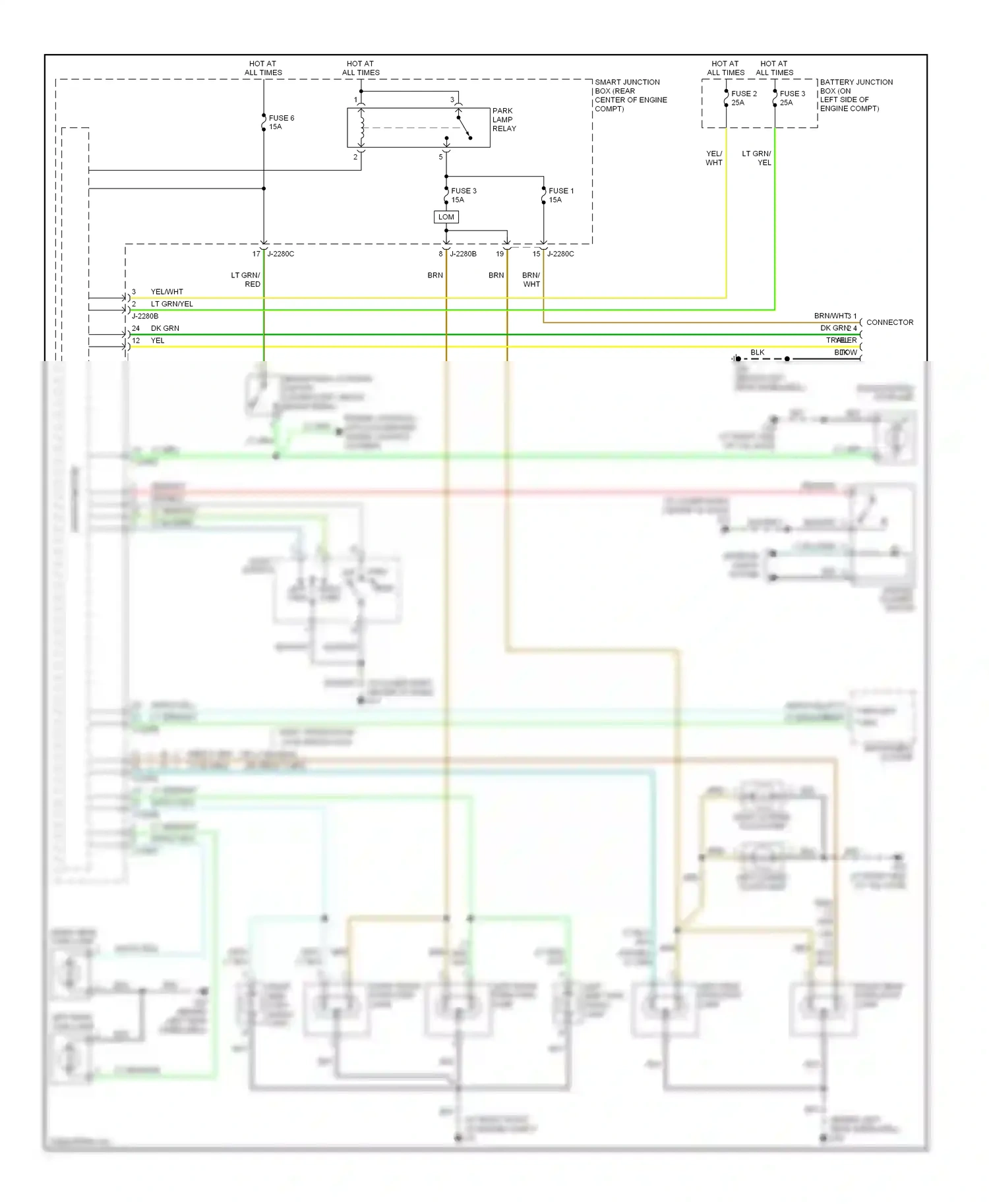 Mazda Tribute I facelift (2004-2007) light switch wiring diagram  (1 of 5)