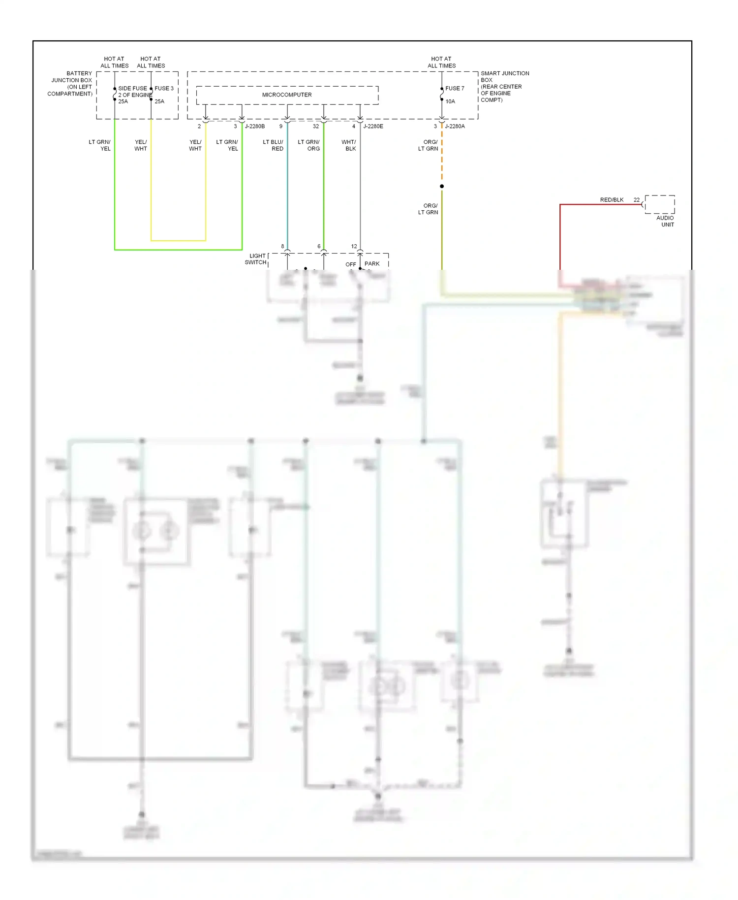 Mazda Tribute I facelift (2004-2007) light switch wiring diagram  (4 of 5)