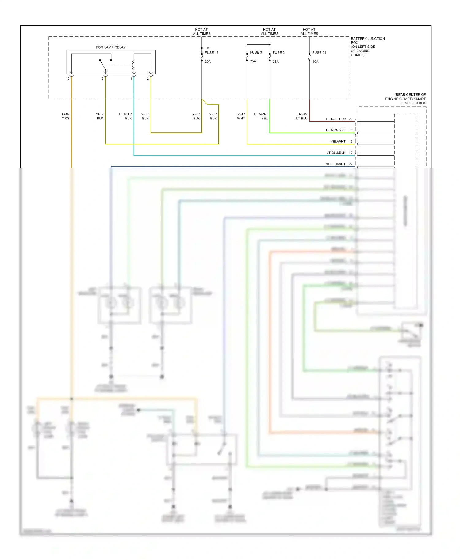 Mazda Tribute I facelift (2004-2007) light switch wiring diagram  (2 of 5)