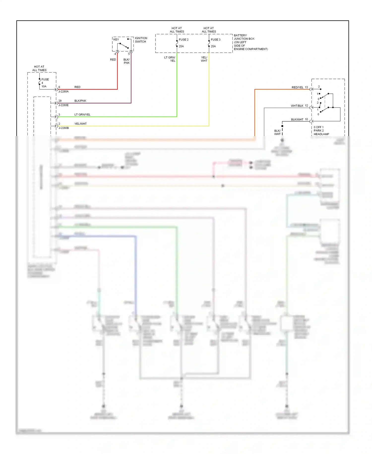 Mazda Tribute I facelift (2004-2007) light switch wiring diagram  (5 of 5)