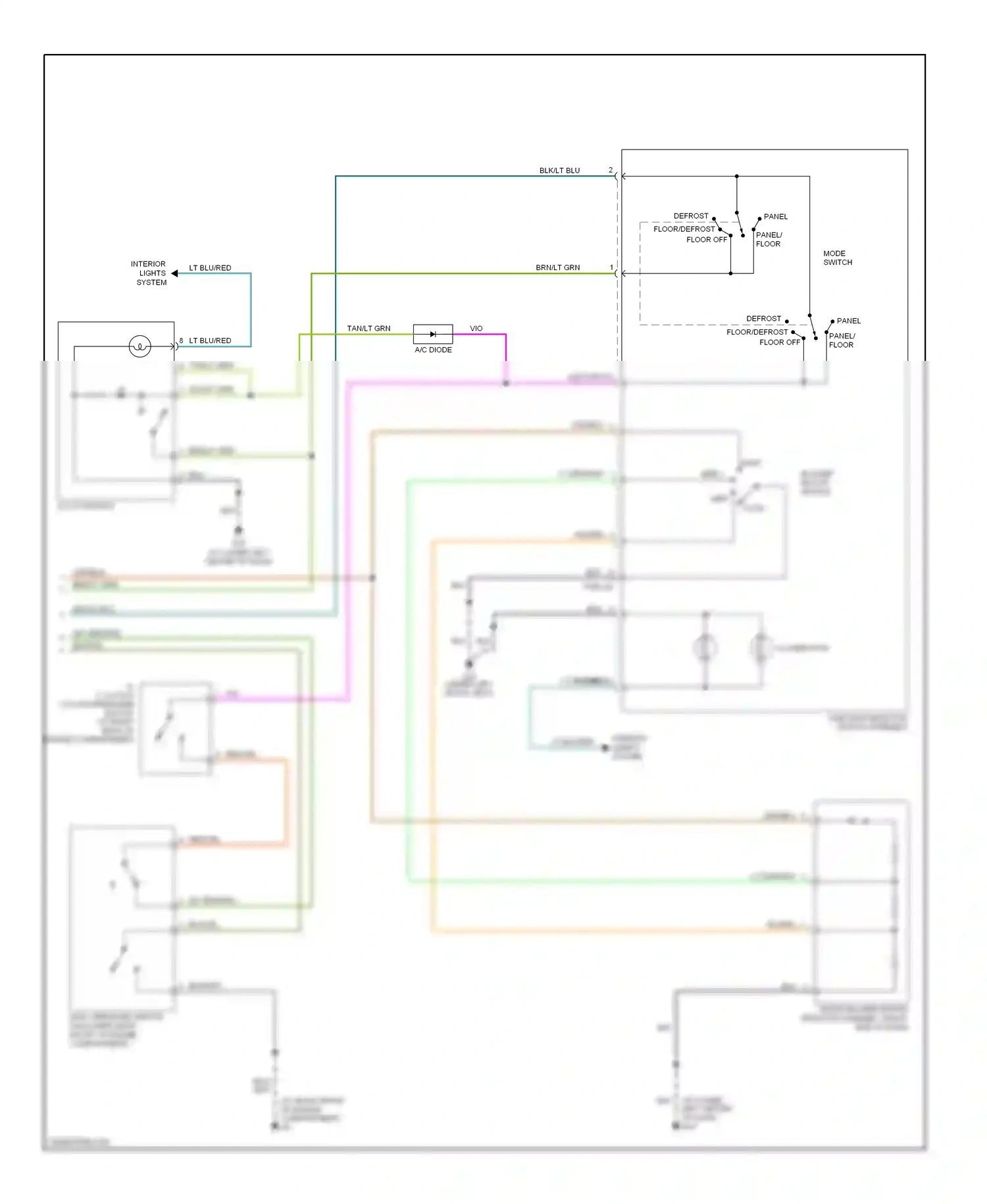 Mazda Tribute I facelift (2004-2007) mode switch wiring diagram  (1 of 1)