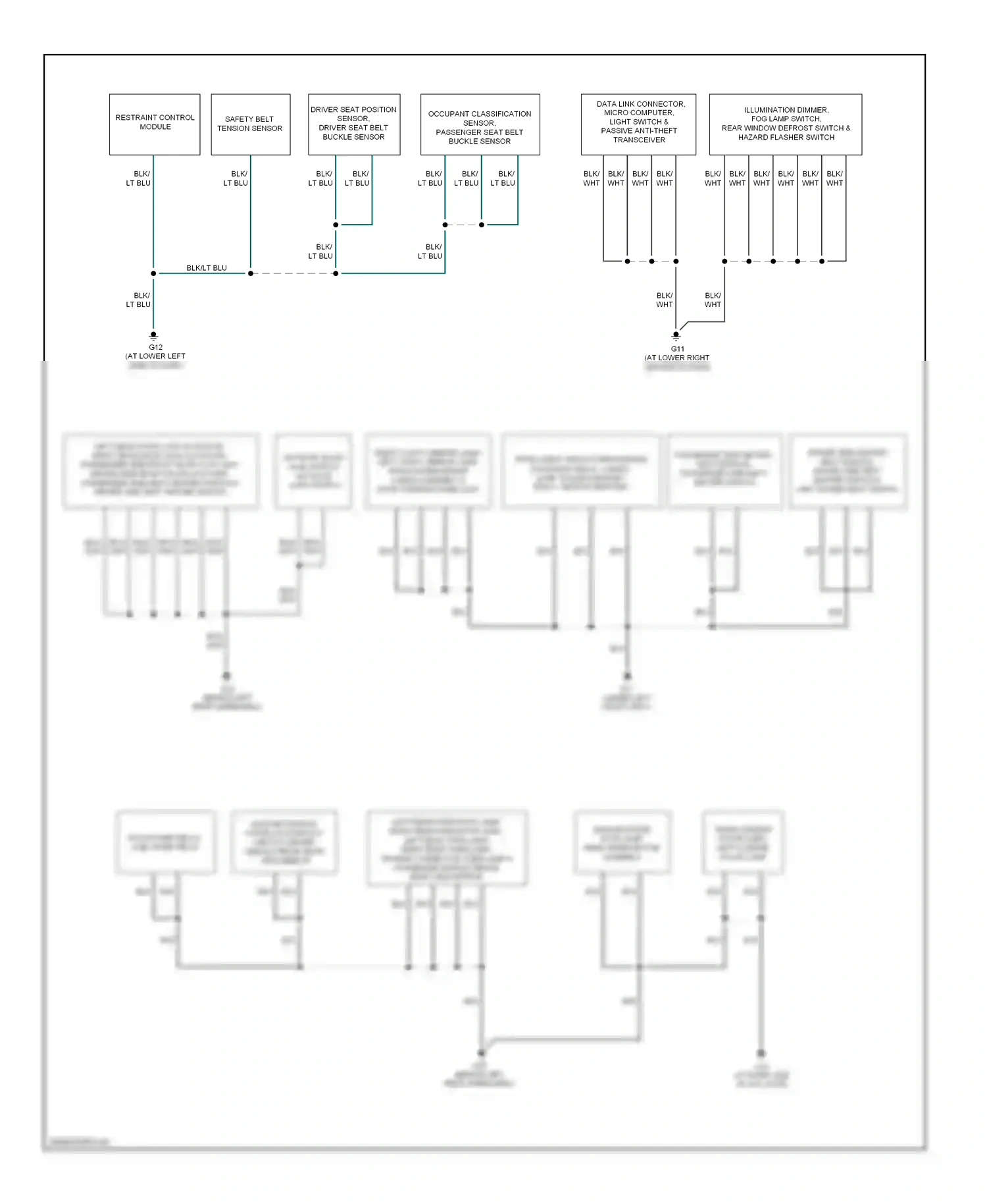 Mazda Tribute I facelift (2004-2007) restraint control module wiring diagram  (1 of 1)
