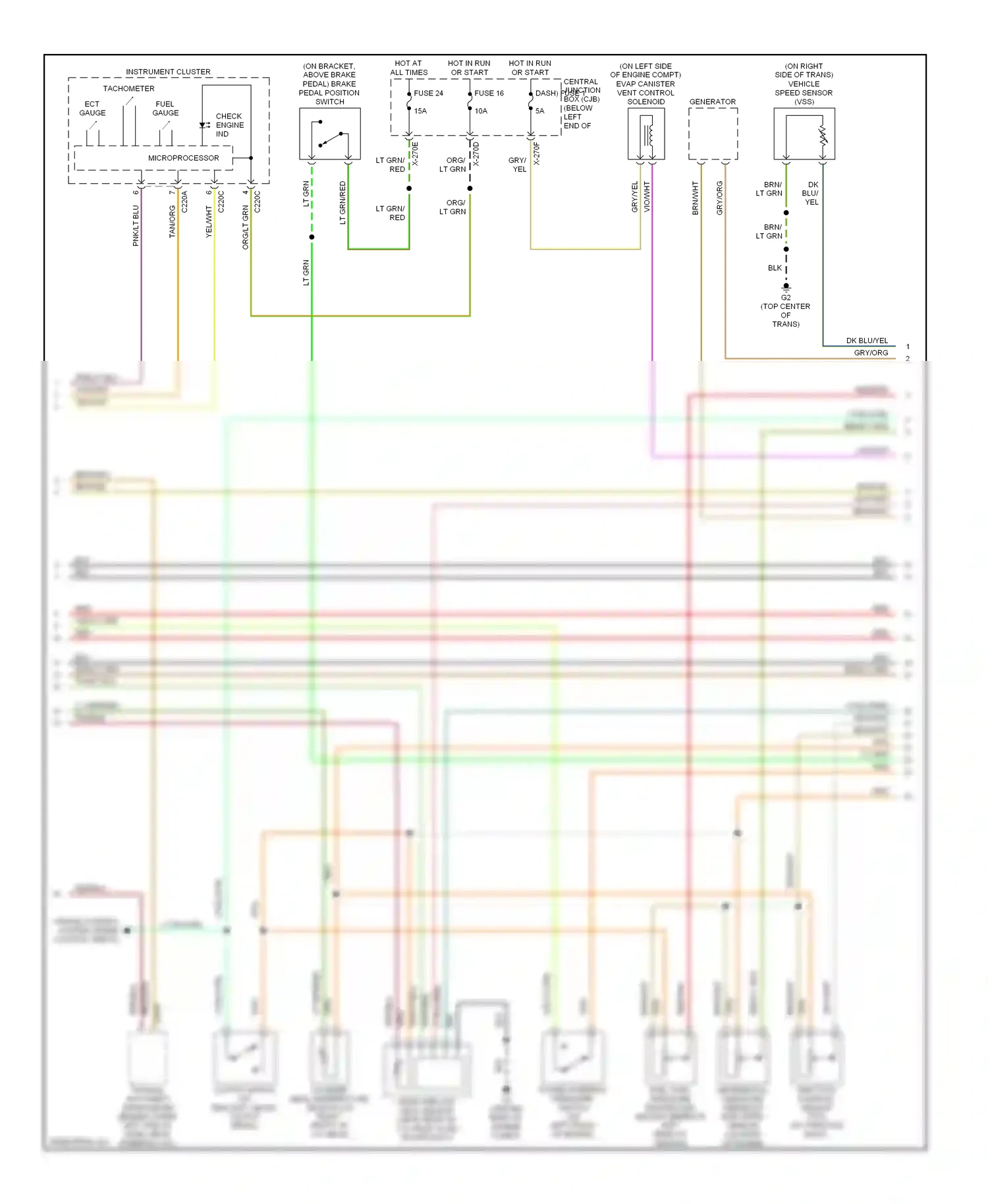 Mazda Tribute I (2000-2004) check engine ind wiring diagram  (1 of 2)