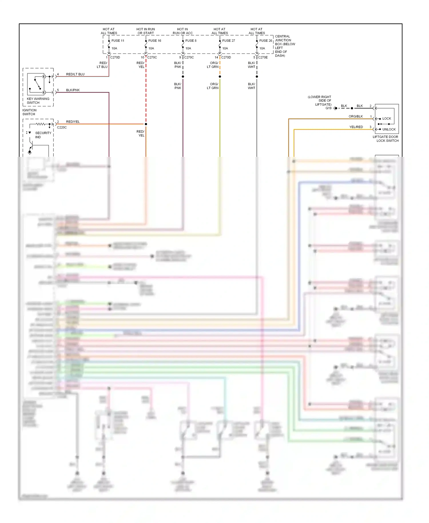 Mazda Tribute I (2000-2004) ignition switch wiring diagram  (2 of 6)