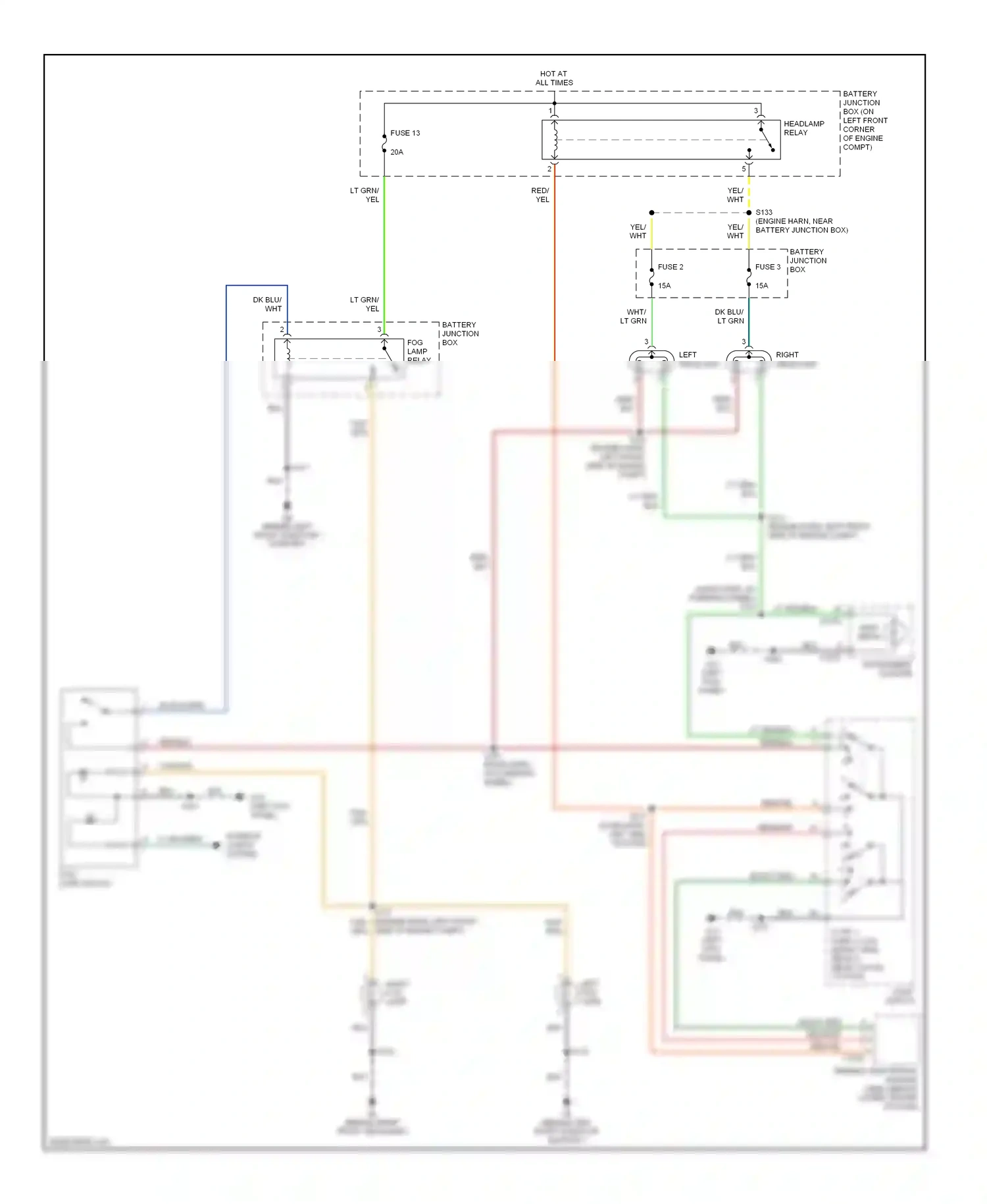 Mazda Tribute I (2000-2004) (left kick panel) wiring diagram  (6 of 12)