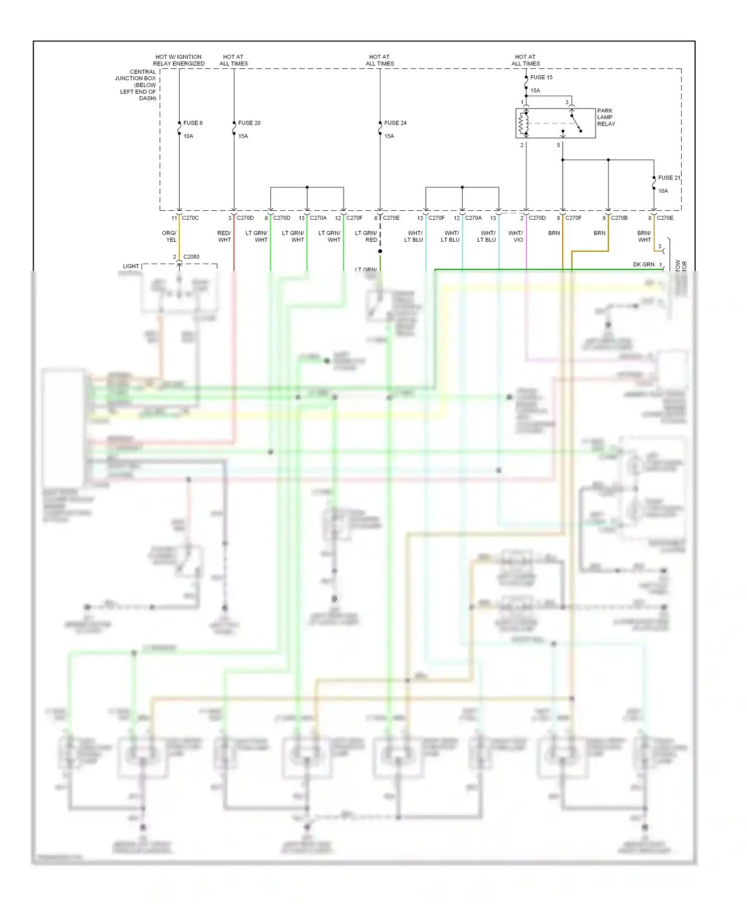 Mazda Tribute I (2000-2004) light switch wiring diagram  (1 of 6)