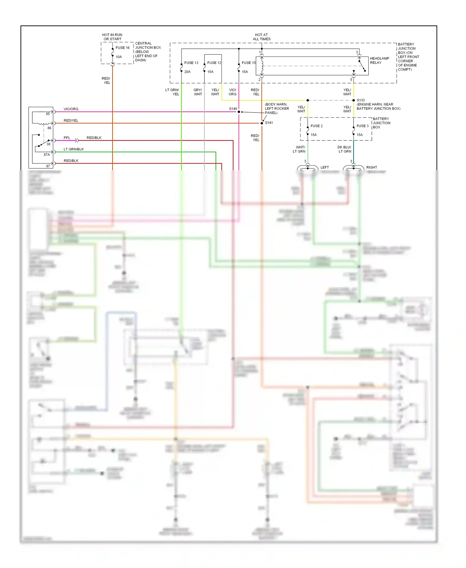 Mazda Tribute I (2000-2004) light switch wiring diagram  (2 of 6)