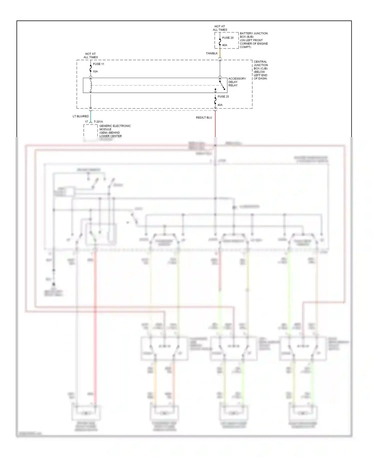 Mazda Tribute I (2000-2004) lock wiring diagram  (3 of 3)