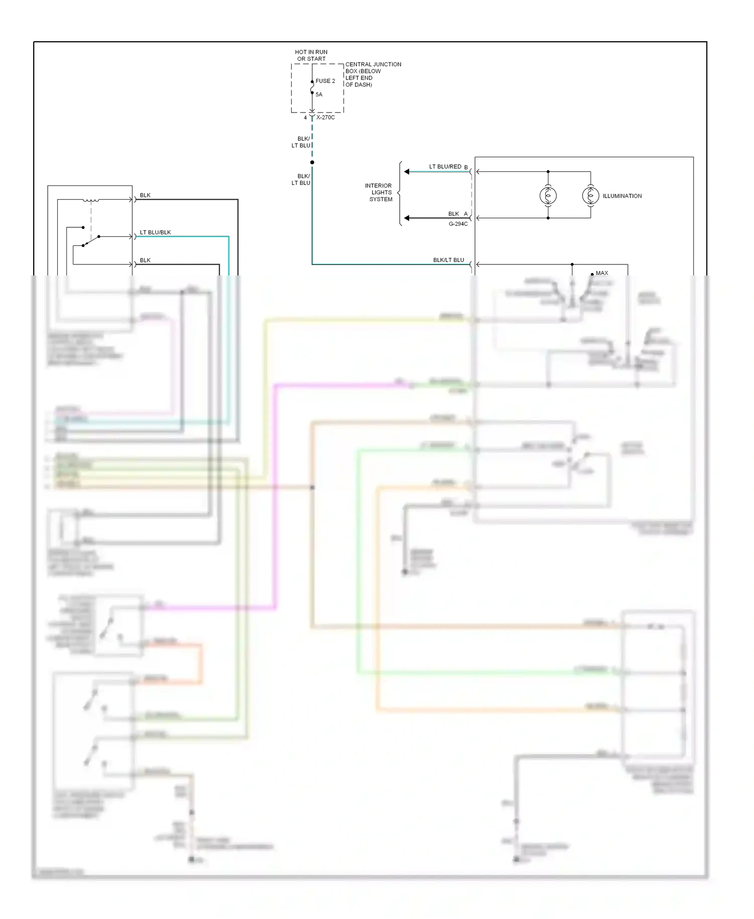 Mazda Tribute I (2000-2004) panel panel/ floor wiring diagram  (2 of 2)