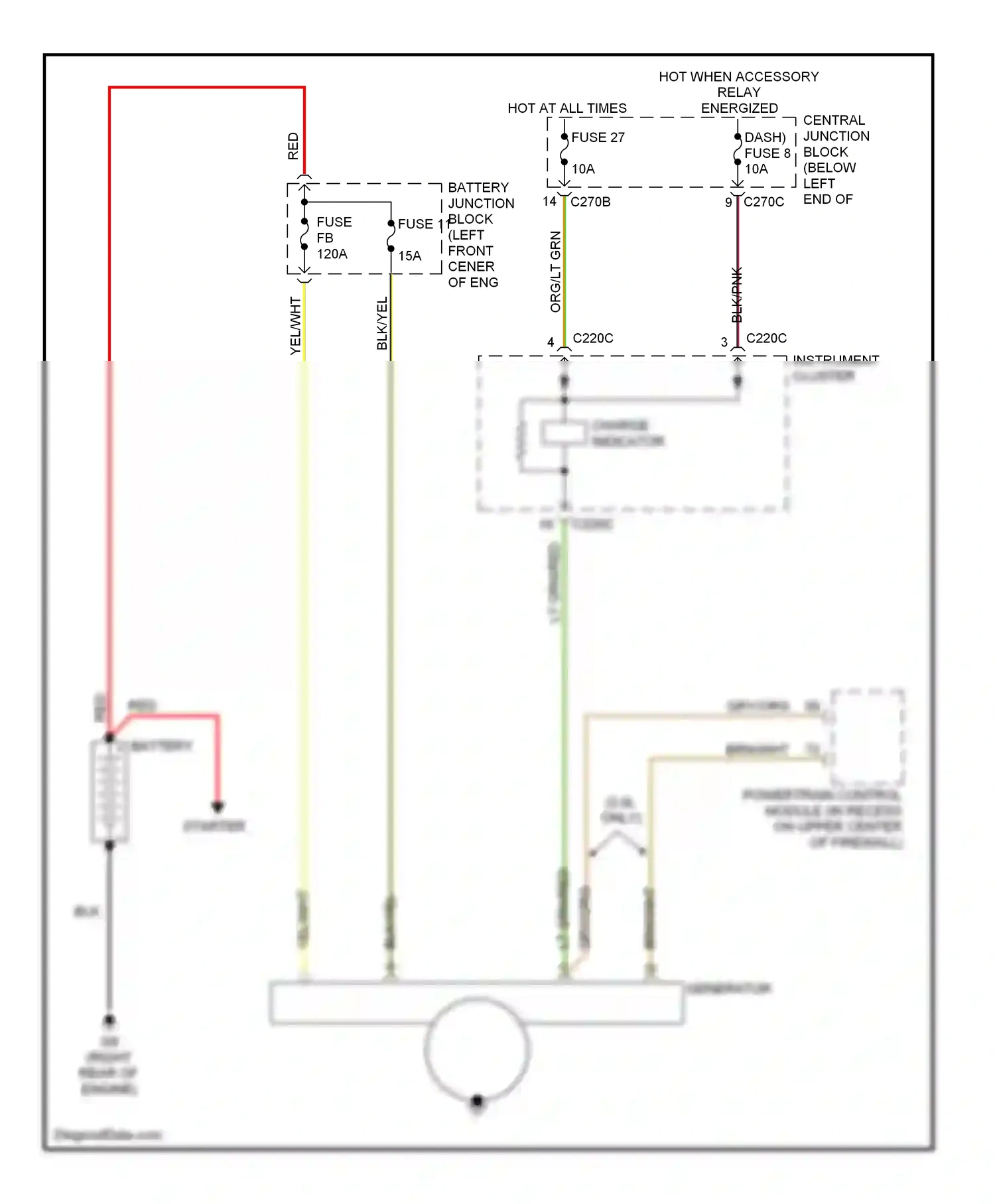Mazda Tribute I (2000-2004) starter wiring diagram  (1 of 2)