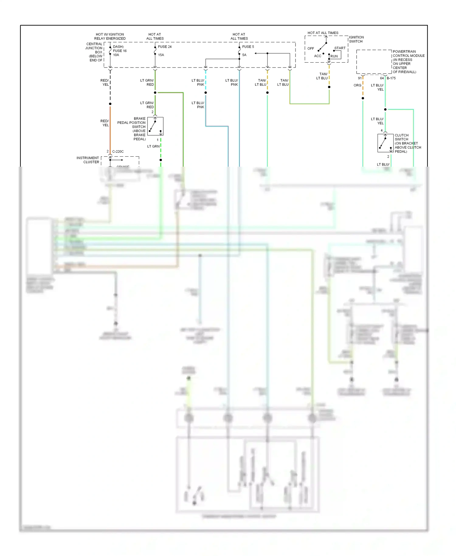 Mazda Tribute I (2000-2004) steering wheel/speed control switch wiring diagram  (1 of 1)