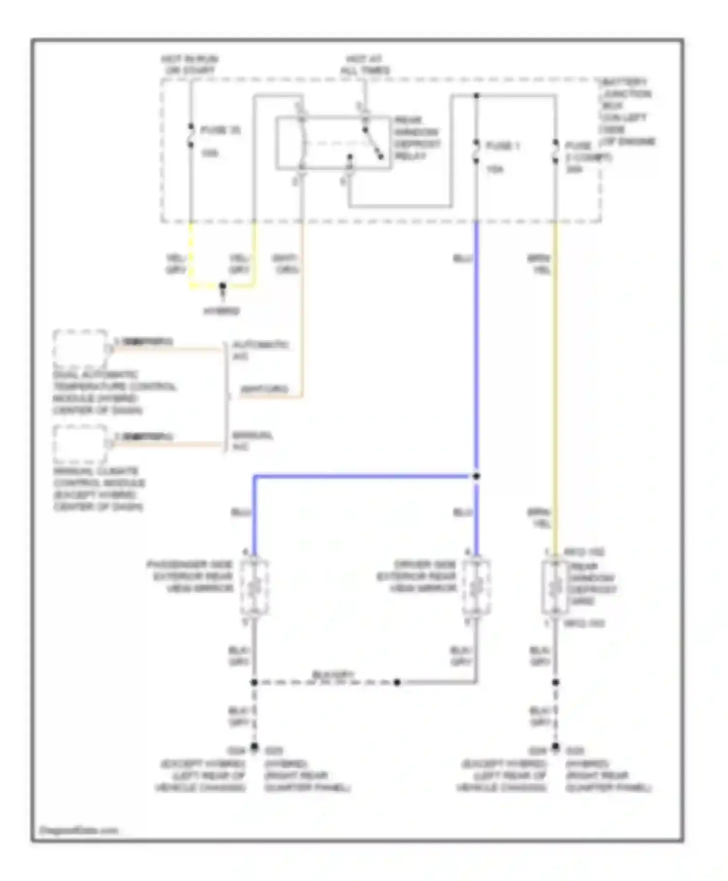 Tribute Mazda II (2007-2011): Defoggers circuit