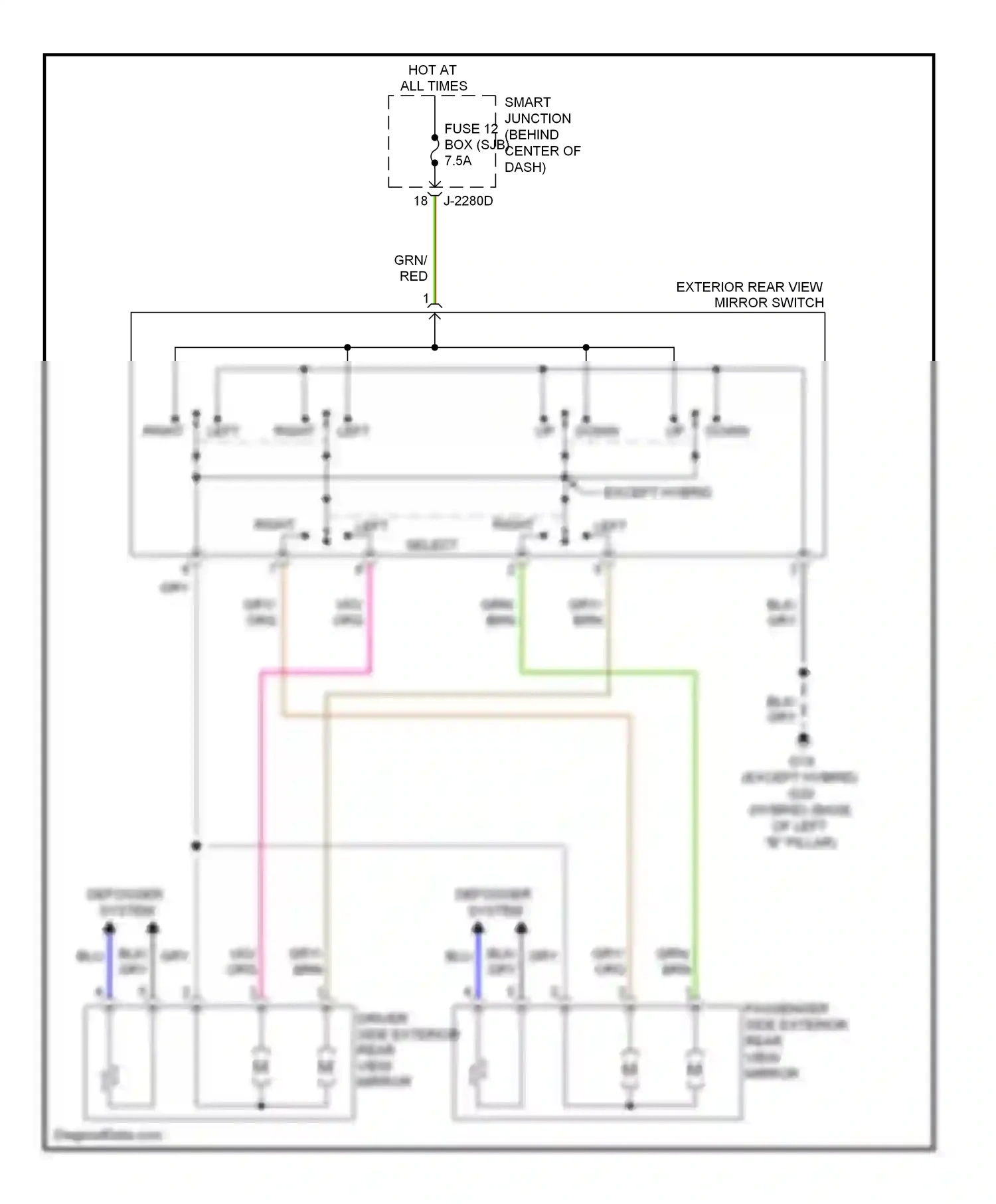 Mazda Tribute II (2007-2011) down up wiring diagram  (1 of 1)