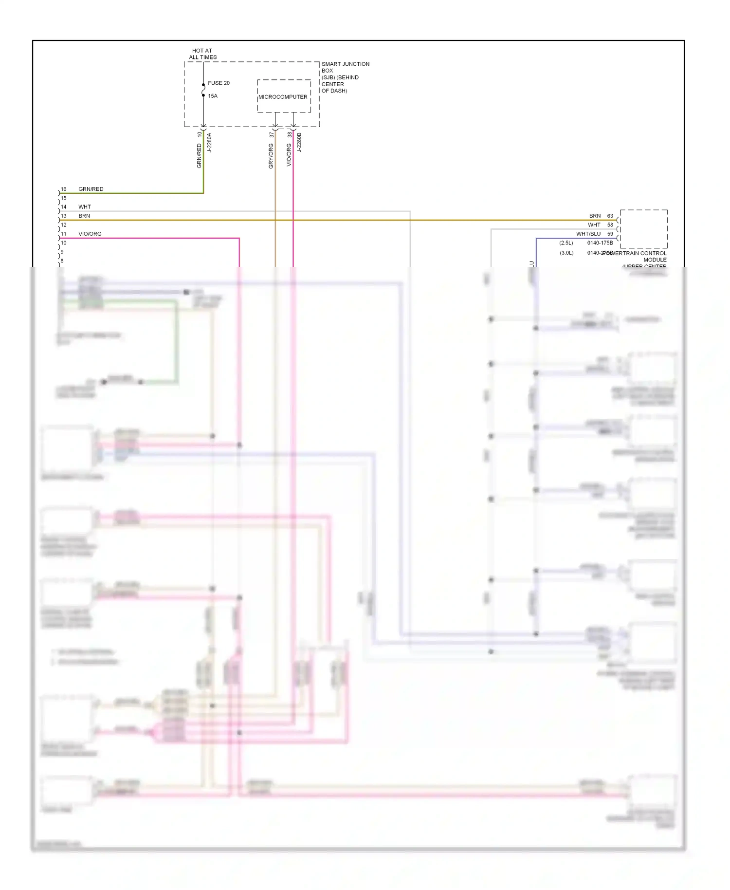Mazda Tribute II (2007-2011) front display interface module wiring diagram  (1 of 2)