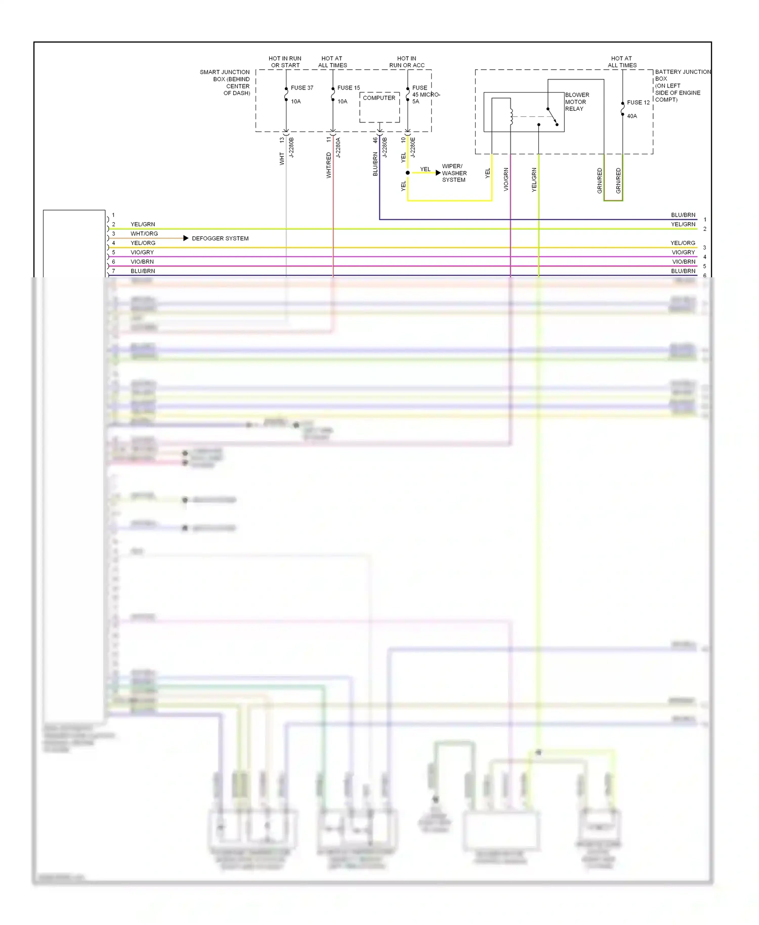 Mazda Tribute II (2007-2011) fuse 45 micro- computer wiring diagram  (1 of 1)