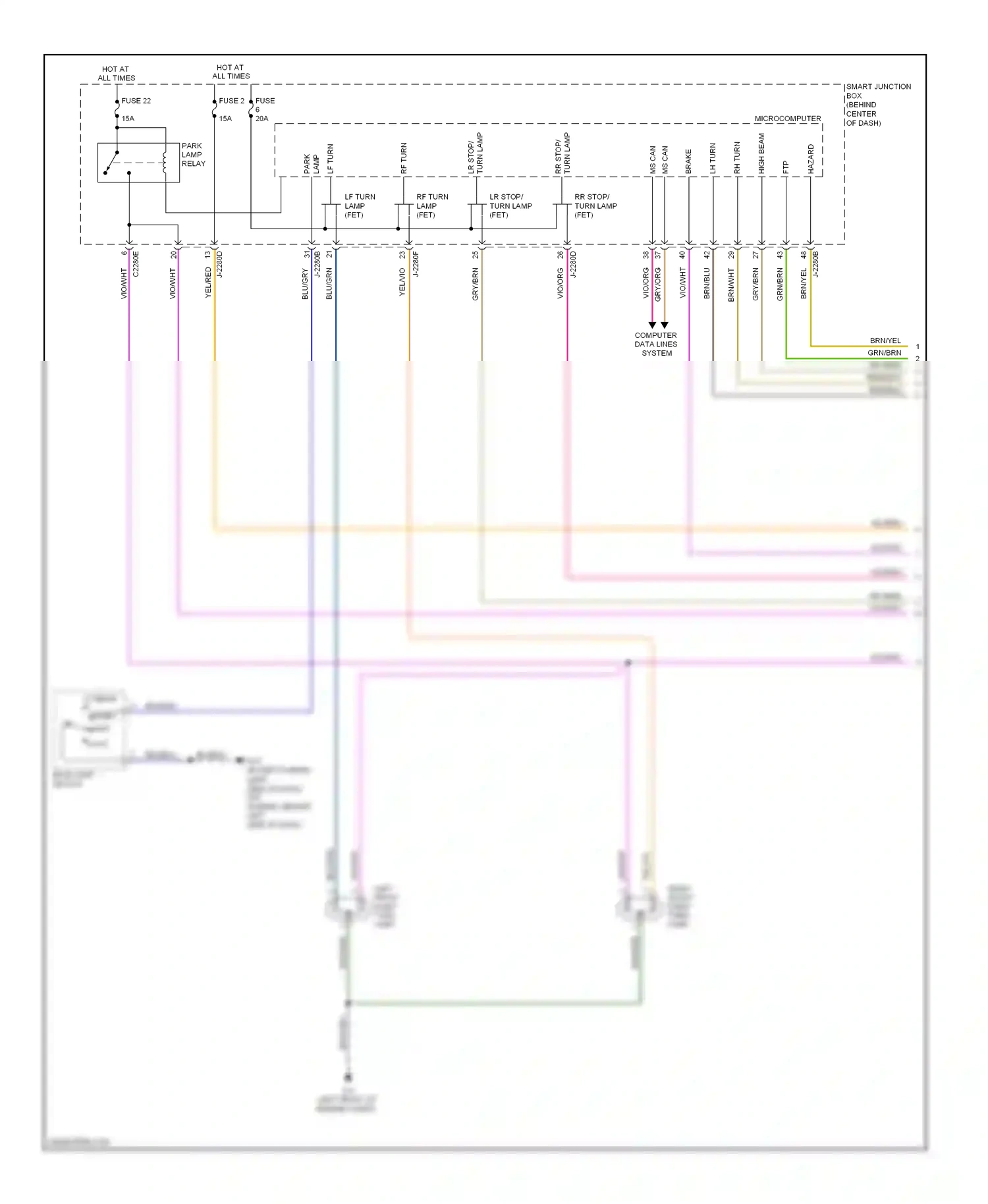 Mazda Tribute II (2007-2011) main light switch wiring diagram  (1 of 6)